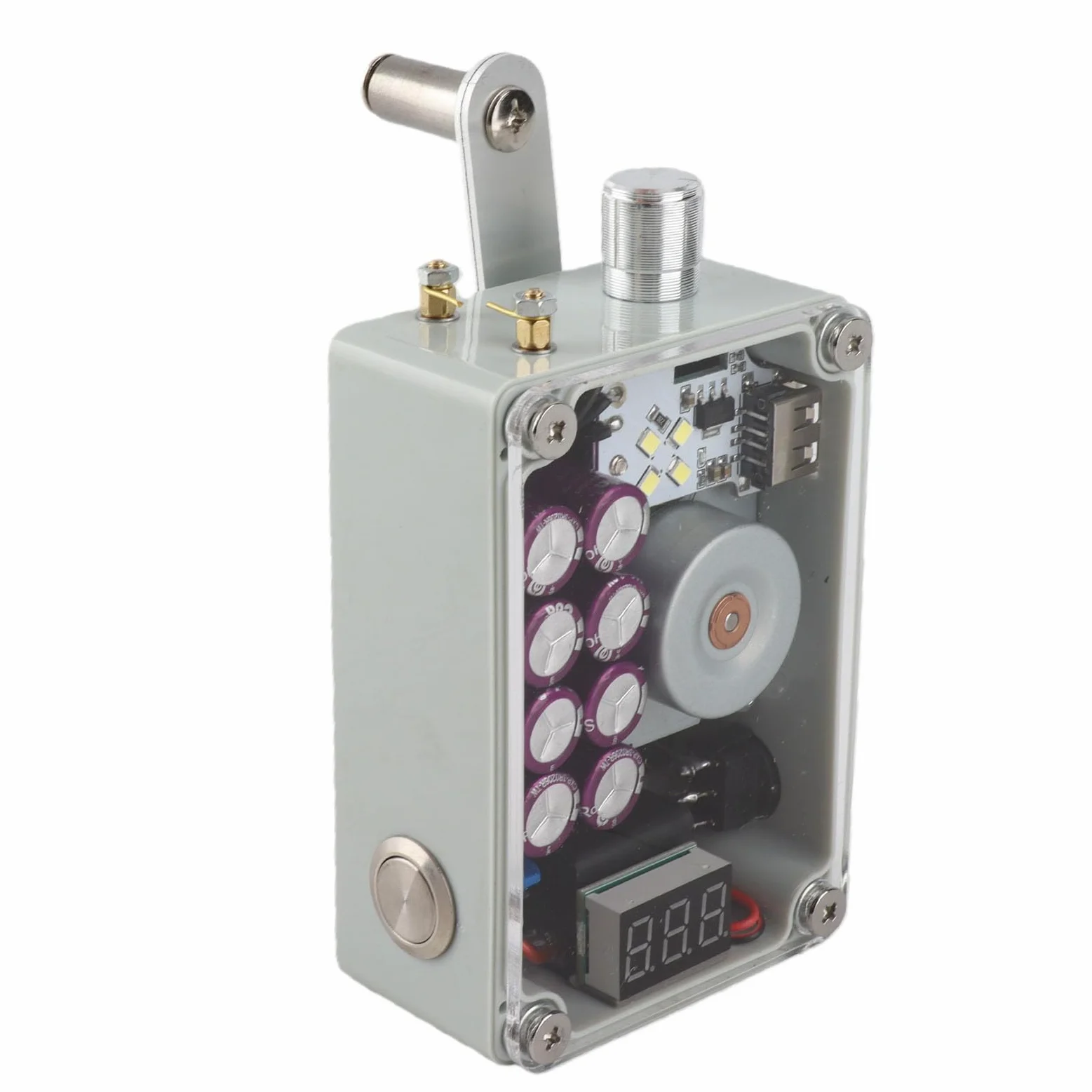 POENVFPO Ręczny Generator Korbowy, Przenośna Elektrownia z Wyjściem USB do Awaryjnego Tworzenia Kopii Zapasowych, Biwakowania, Pieszych Wędrówek i zajęć na świeżym Powietrzu