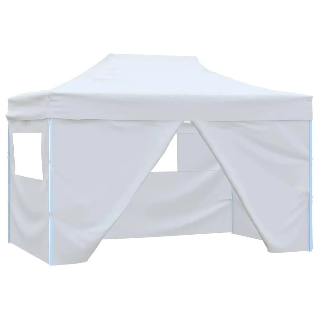 Składany Namiot Imprezowy 4 Ściany 280x410x315 cm Stal | Tkanina Oxford 600D, Powłoka PVC, Wodoodporny Dach, Przezroczyste Okna, Łatwy Montaż