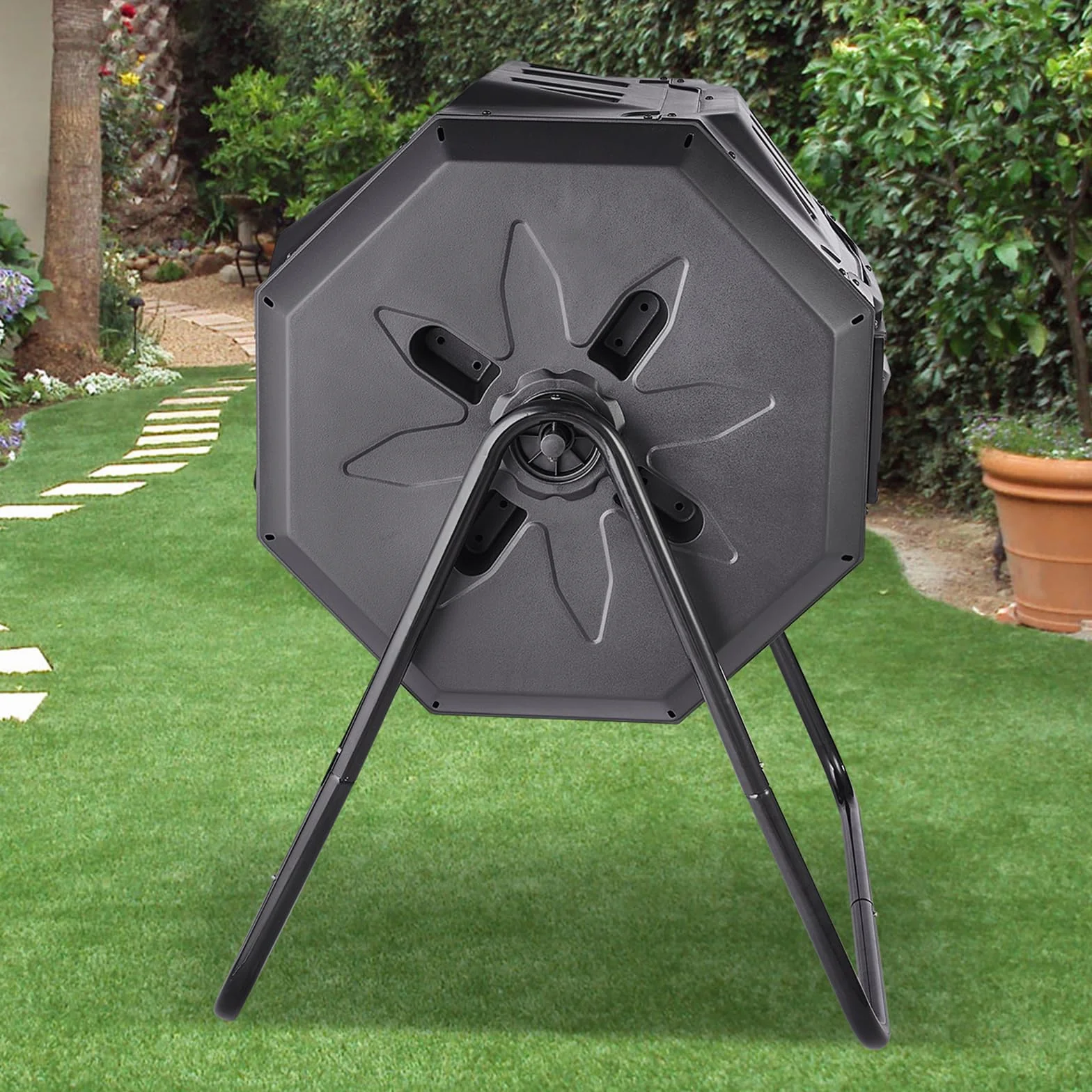 VEVOR kompostownik Tumbling 162,7 l obrotowy podwójną przestrzenią 735 x 625 x 955 mm 50 kg