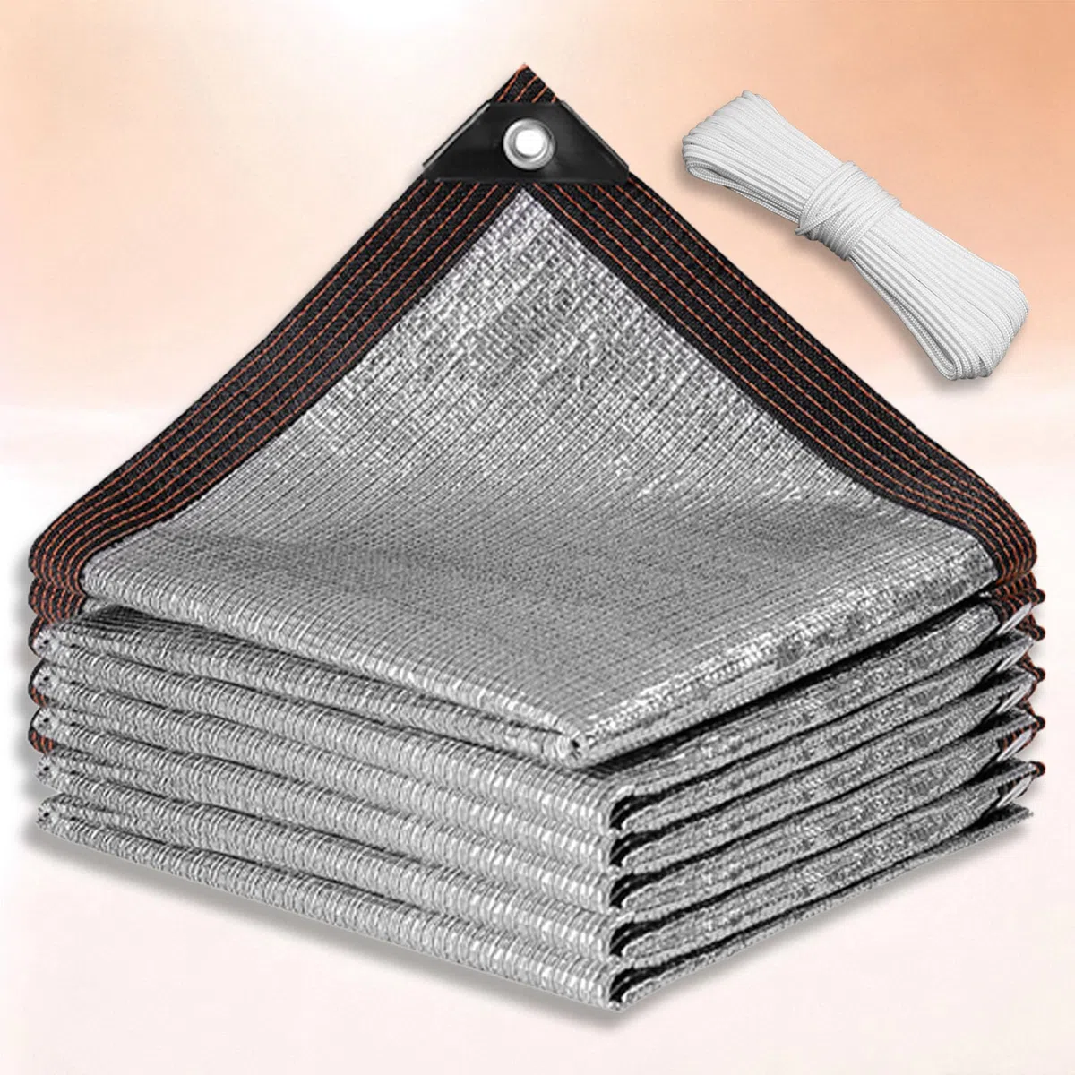 Aluminiowa Tkanina Zacieniająca 170 x 300 cm Oddychający Odblaskowa Aluminiowa Osłona Przeciwsłoneczna Łatwa Instalacja Do Użytku Zewnątrz Ogród, Samochód, Zwierzęta, Srebro