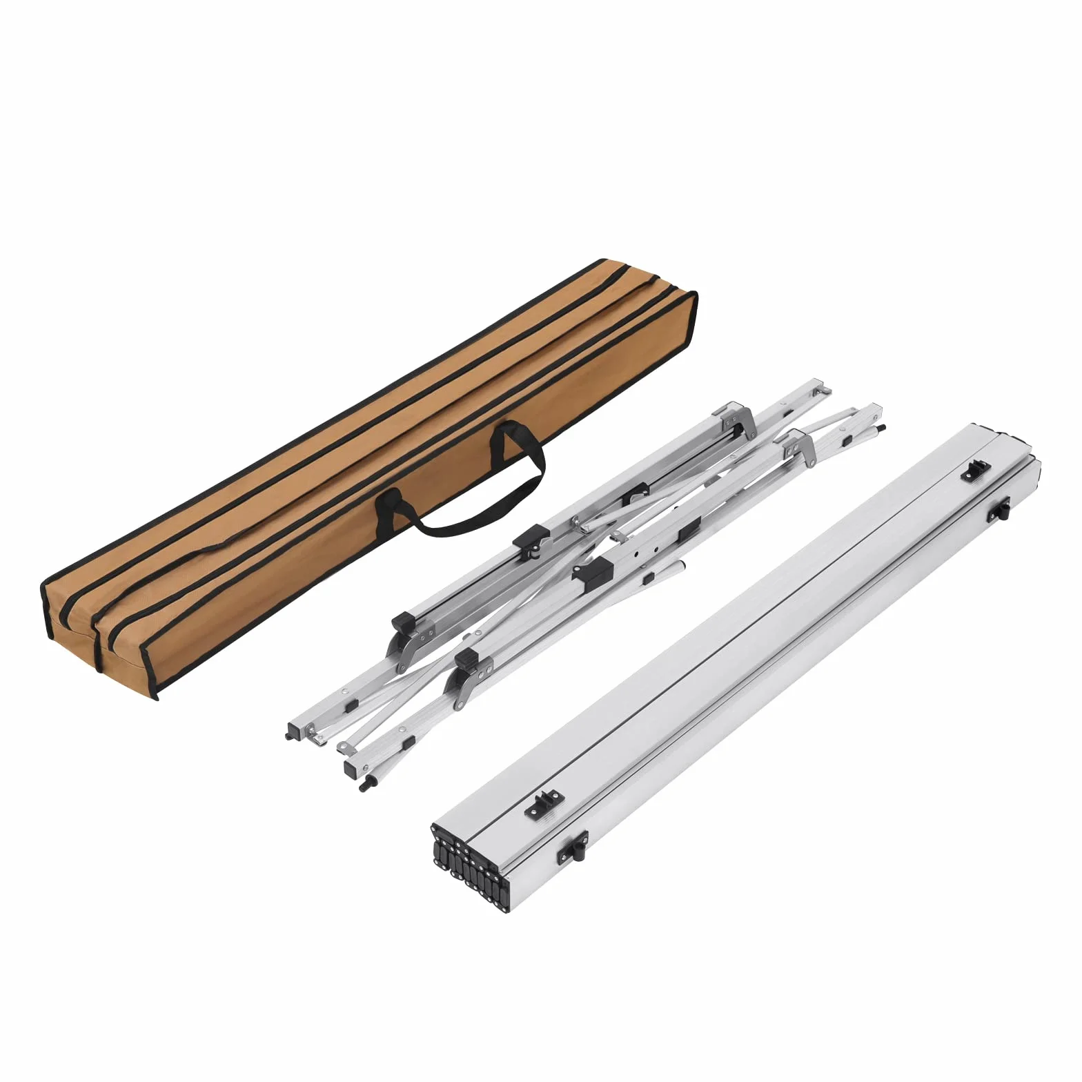WOLTU CPT8132sb Aluminiowy Stół Kempingowy Składany 120x68,5 cm z Torbą Regulacją Wysokości