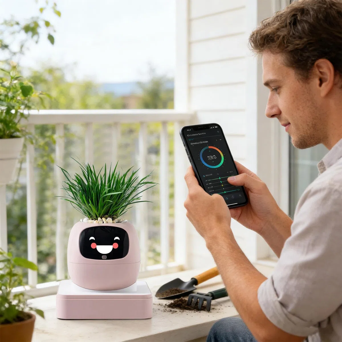 Robot roślinny - AI wskazówki dla zwierząt domowych na temat pielęgnacji roślin doniczka, bluszcz, do wewnątrz, domu, biura, salonu, sypialni, balkonu, patio, dla początkujących, na urodziny