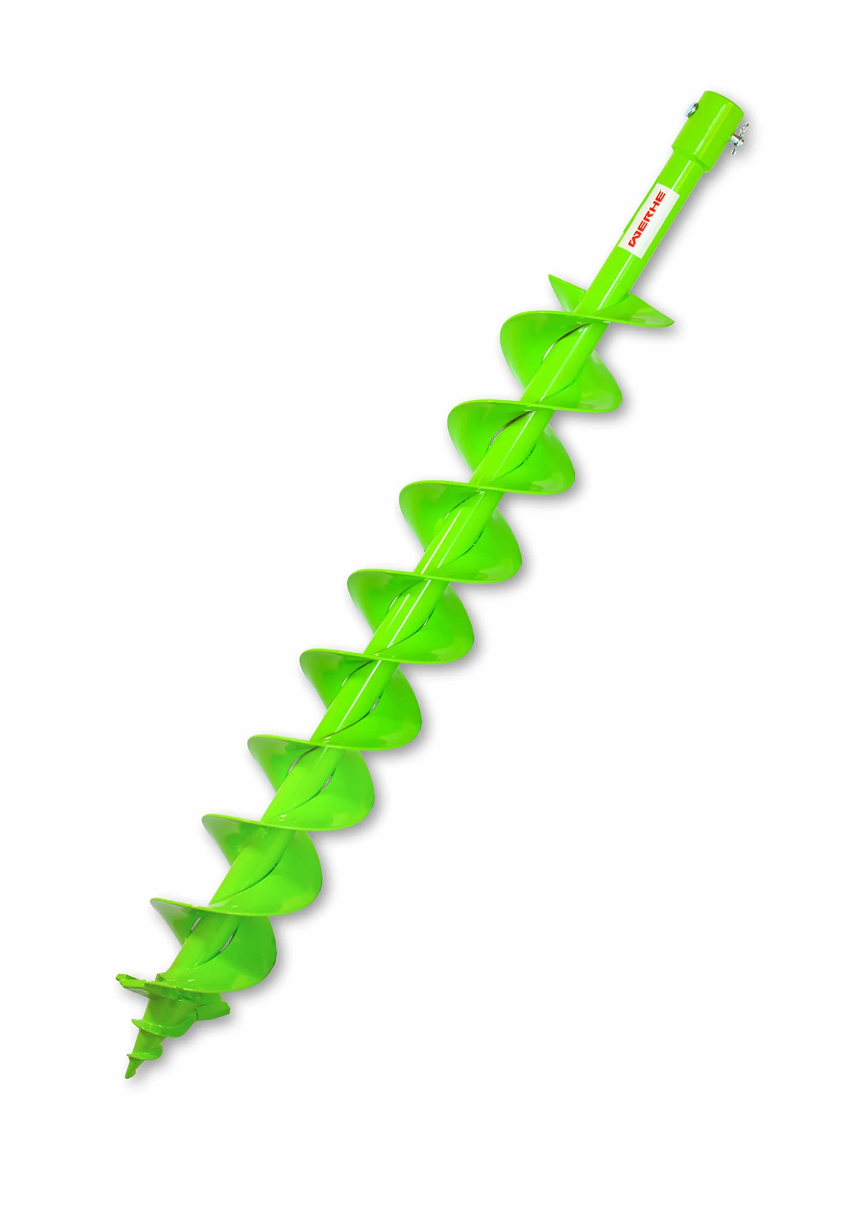 WERHE świder ziemny Ø 100 mm, podwójna spirala | długość 80 cm, głębokość robocza 76 cm, waga 3 kg, uchwyt uniwersalny Ø 20 mm, ostrze z możliwością ostrzenia, adapter