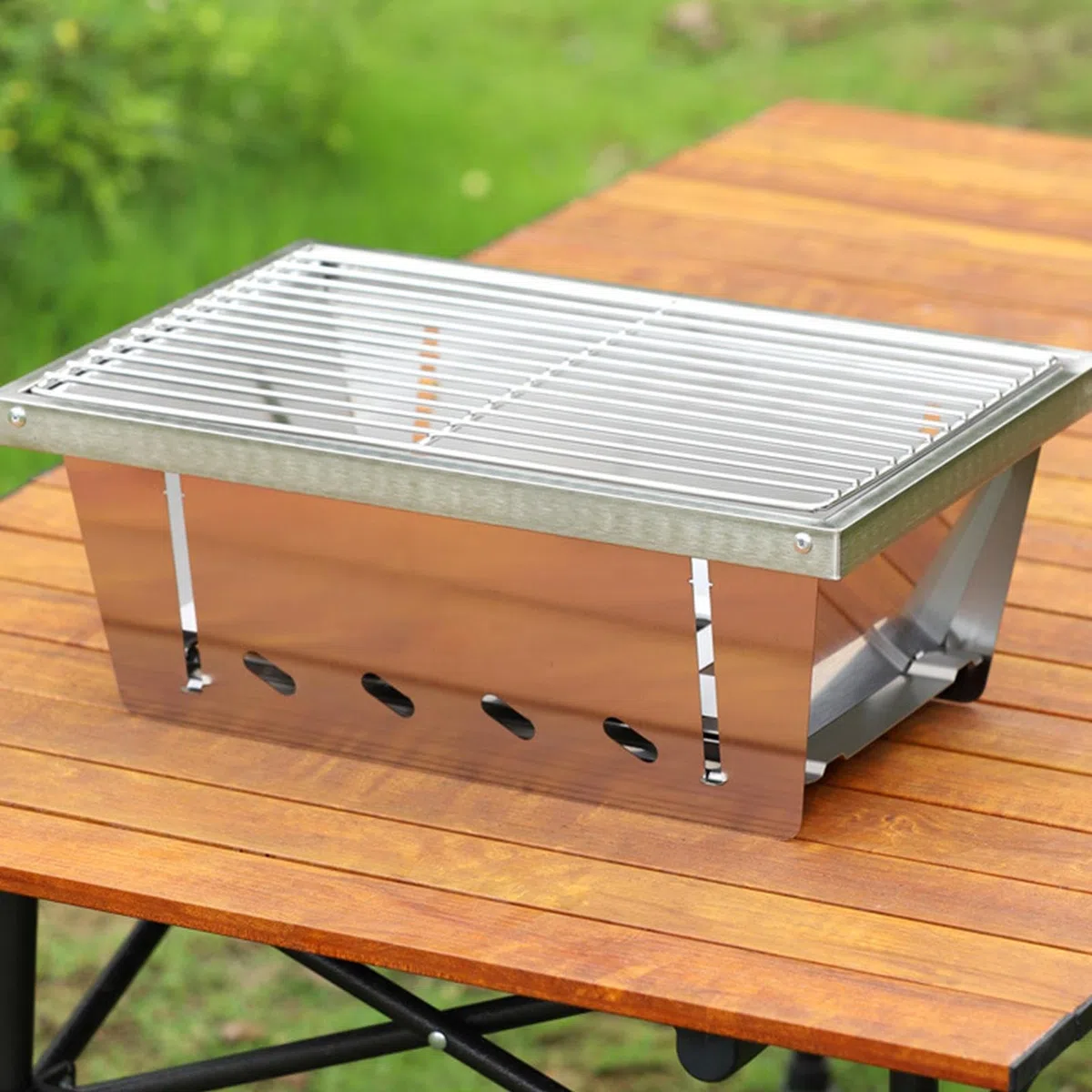 Grill Barbecue Składany Sprzęt do Gotowania Odporny na Wiatr | Paleniska Zewnętrzne Na Wędkowanie Wędrówki Balkon Taras Podróżowanie Grillowanie Przy Ognisku