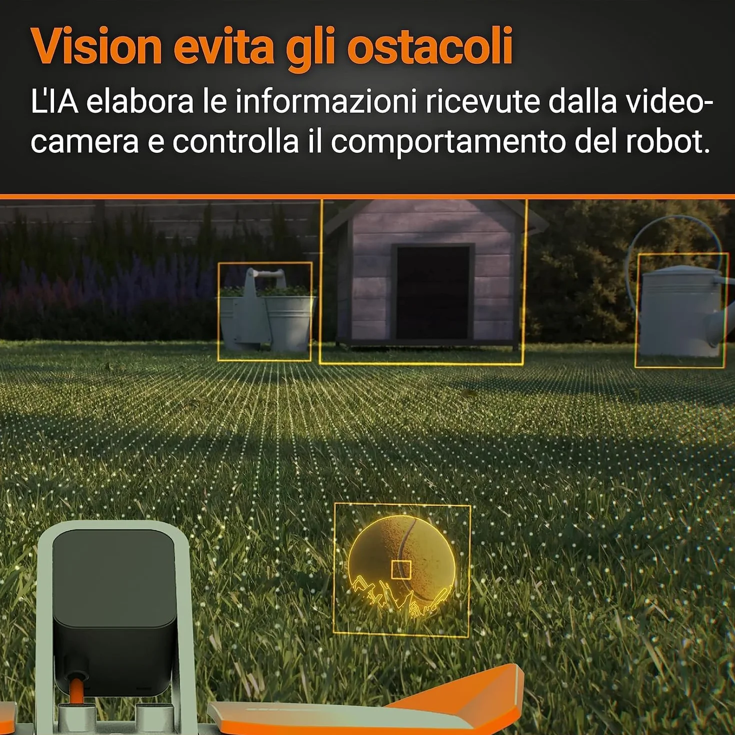 Worx Landroid Vision Robot Koszący, Czarny/Pomarańczowy, 1300 m²