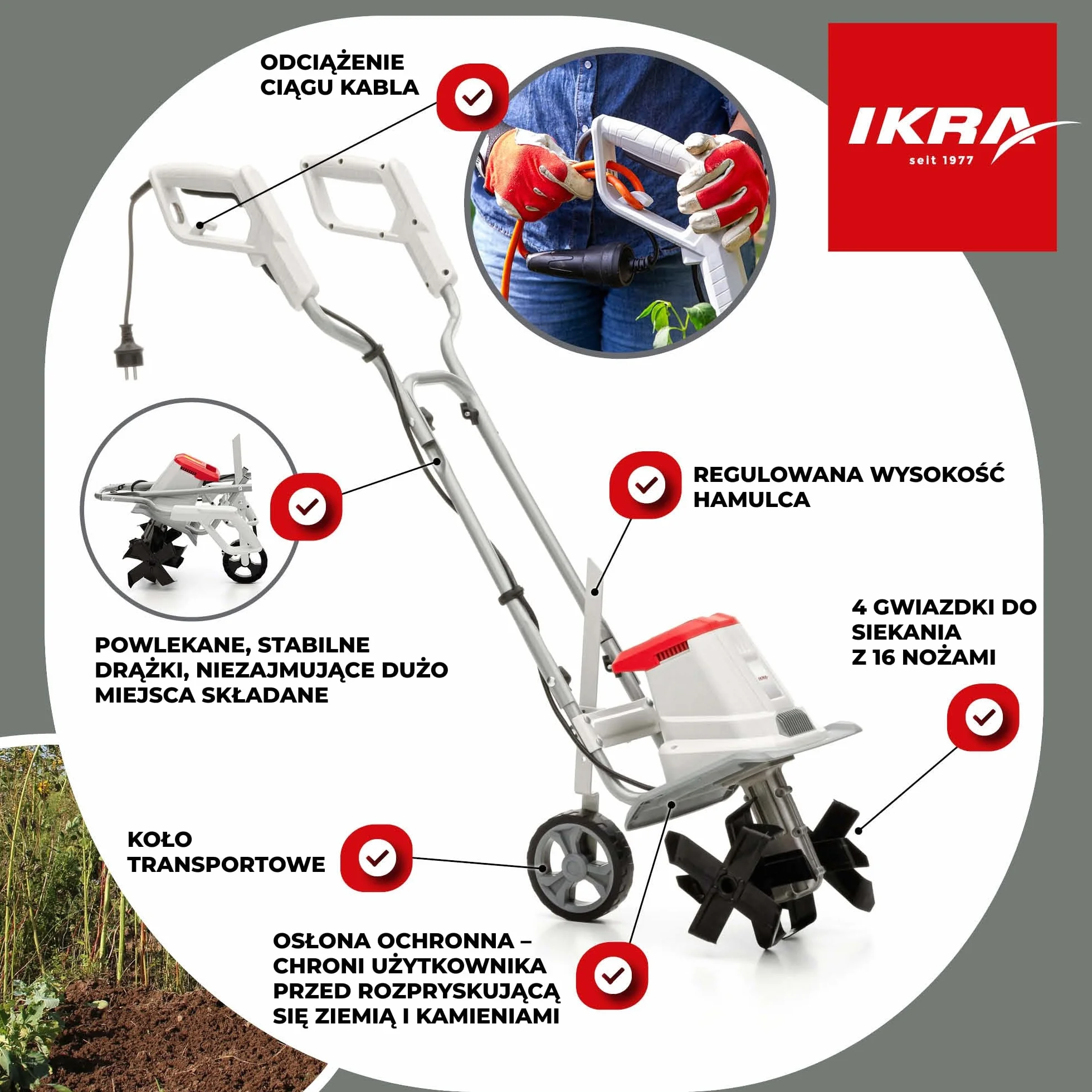 IKRA Glebogryzarka elektryczna IET 1030 1080 W 30 cm