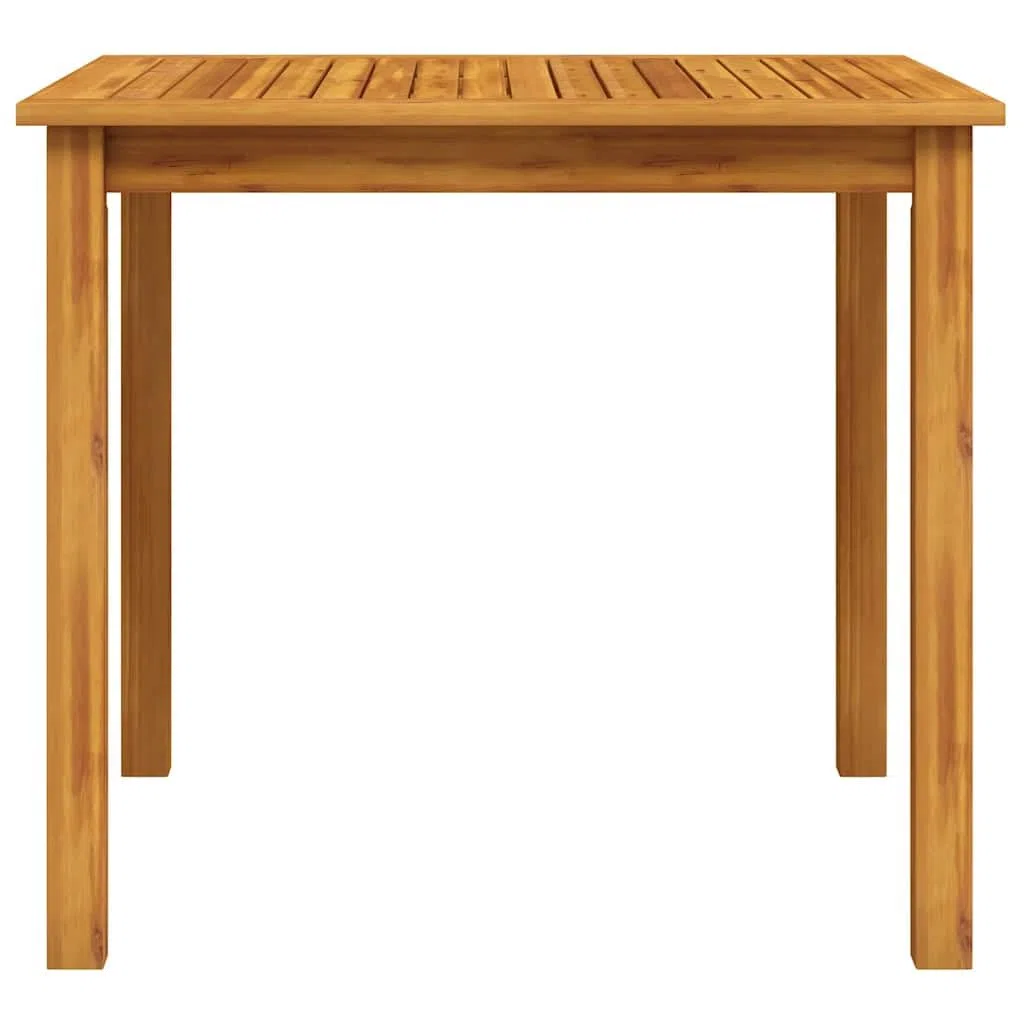 Stół ogrodowy 85 x 85 x 74 cm z litego drewna akacjowego z olejem naturalnym, idealny na taras, balkon, do ogrodu, na werandę, podwórko, kemping, piknik, jedzenie, imprezę, stolik kawowy