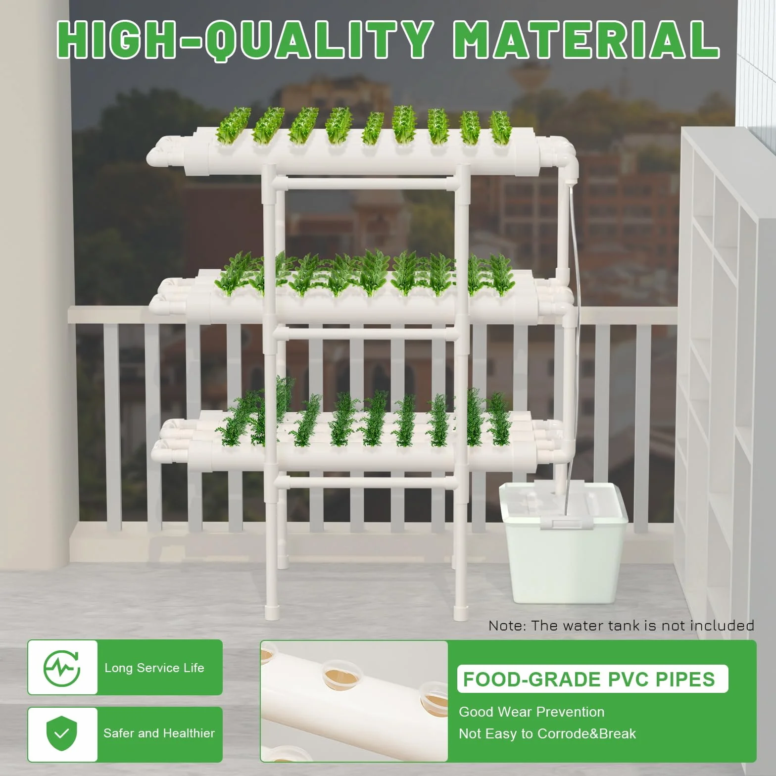 Hydroponic System Hydroponic Grow Kit bezglebowe systemy do uprawy roślin, 108 miejsc dla roślin, 3 warstwy, rośliny, warzywa, hydroponika, do domu, na balkon, do ogrodu, na balkon