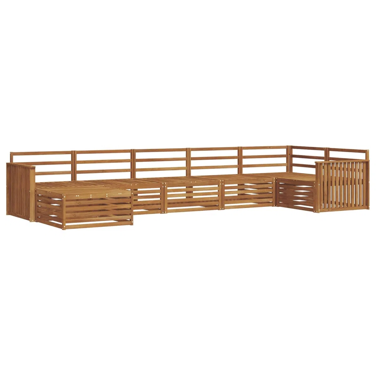 vidaXL Zestawy sof 7 pcs Naturalny Lite Drewno Akacji, Ogród, Wygodny zestaw wypoczynkowy, Siedzenie na zewnątrz, Patio, Nowoczesny taras, Meble wygodne