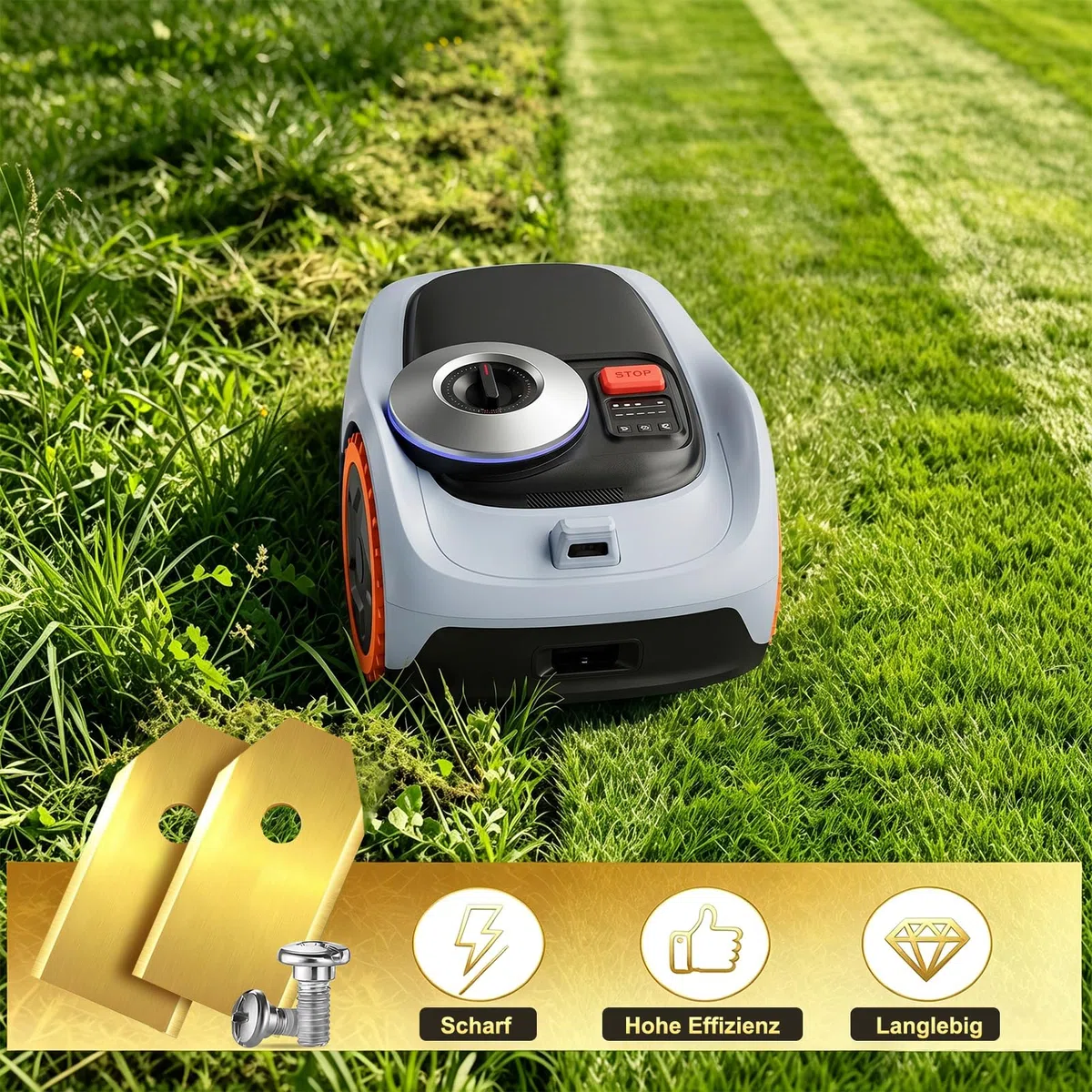 Talerz nożowy z 6 nożami kompatybilny z Segway Navimow i105E, i108E, i110n, i205 AWD, i208 AWD robot koszący, tarcza tnąca robota trawnikowego, obrotowa tarcza