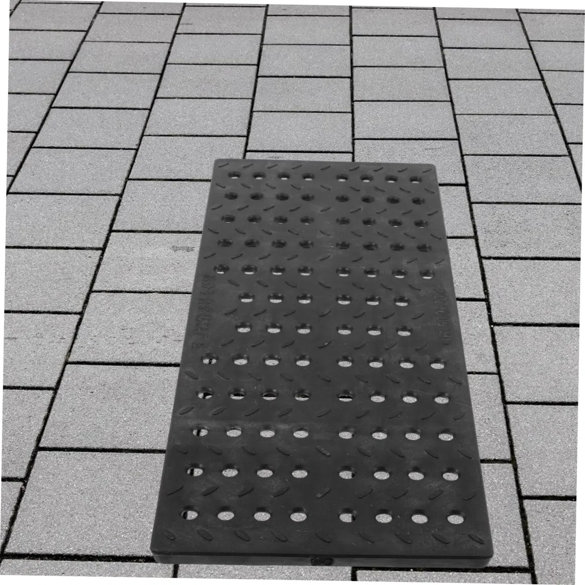 Solidna osłona odpływowa na zewnątrz, 200 x 500 x 20 mm, wymienny ruszt z okrągłymi otworami, siatka chroniąca rynnę do kuchni i przydrożnych płynów odpływowych