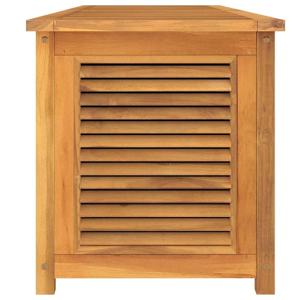 Générique Schowek ogrodowy z litego drewna tekowego z torbą PE, pojemnik na koce 200 x 50 x 55 cm, duża przestrzeń do przechowywania narzędzi i artykułów gospodarstwa domowego