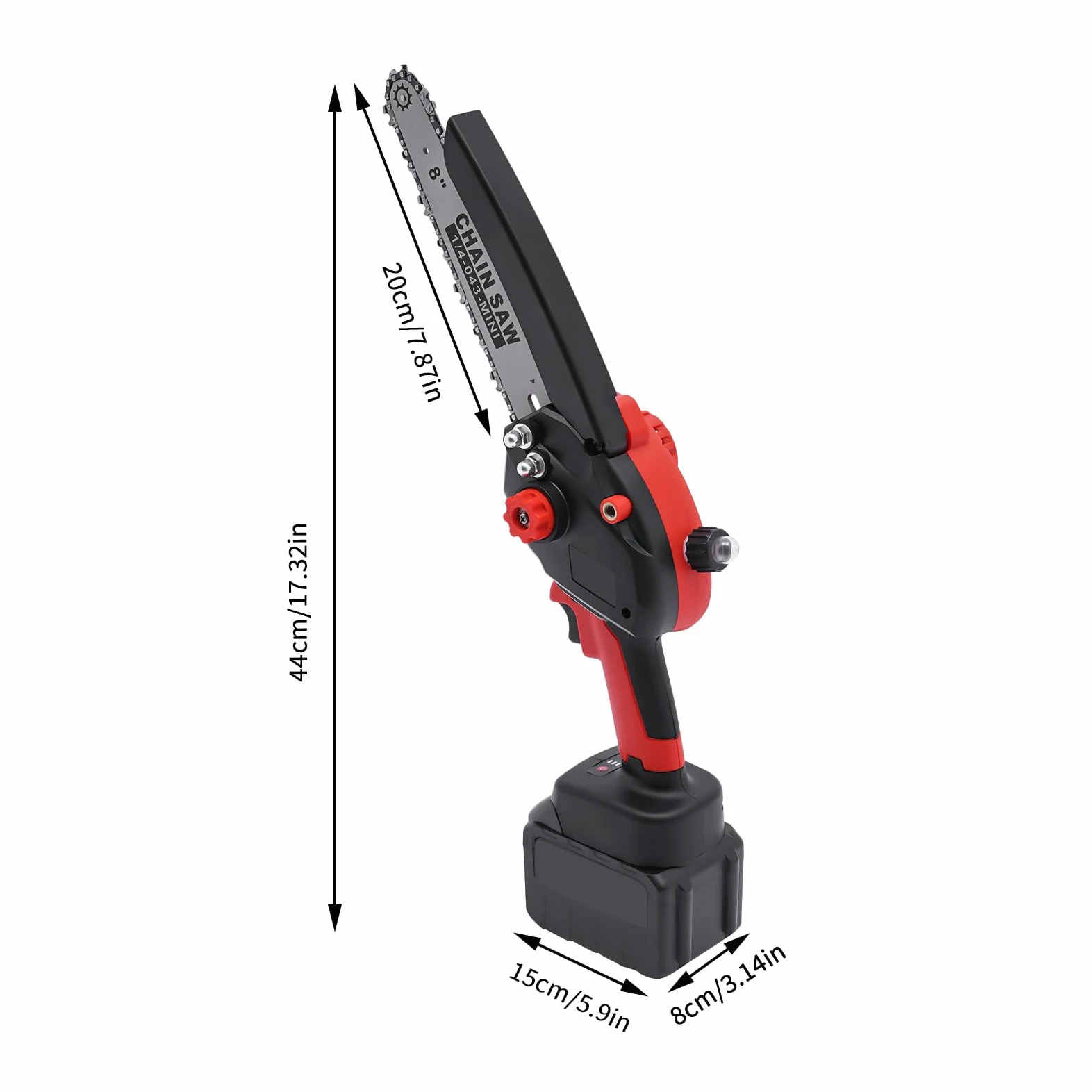 Mini piła łańcuchowa z bateriami litowymi 4500 mAh, przenośna piła łańcuchowa, ręczna piła łańcuchowa, akumulatorowa piła łańcuchowa do nożyc ogrodowych, nożyc do gałęzi, cięcia drewna, średnica