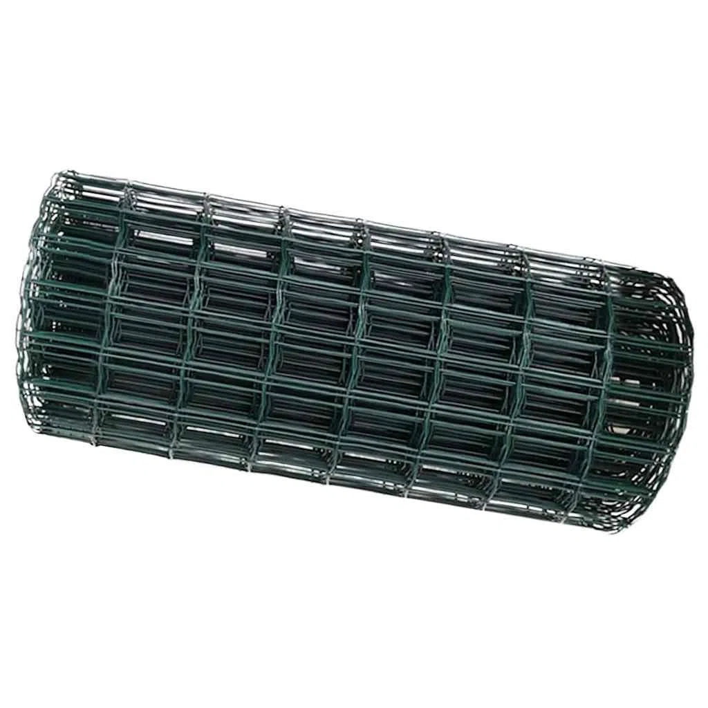 Ogrodzenie euro, zielone 0,8 x 10 m, żelazo powlekane PCW, wytrzymałe ogrodzenie ogrodowe do użytku na zewnątrz, trwała bariera dla zwierząt, łatwy montaż do ogrodu, na podwórko i taras
