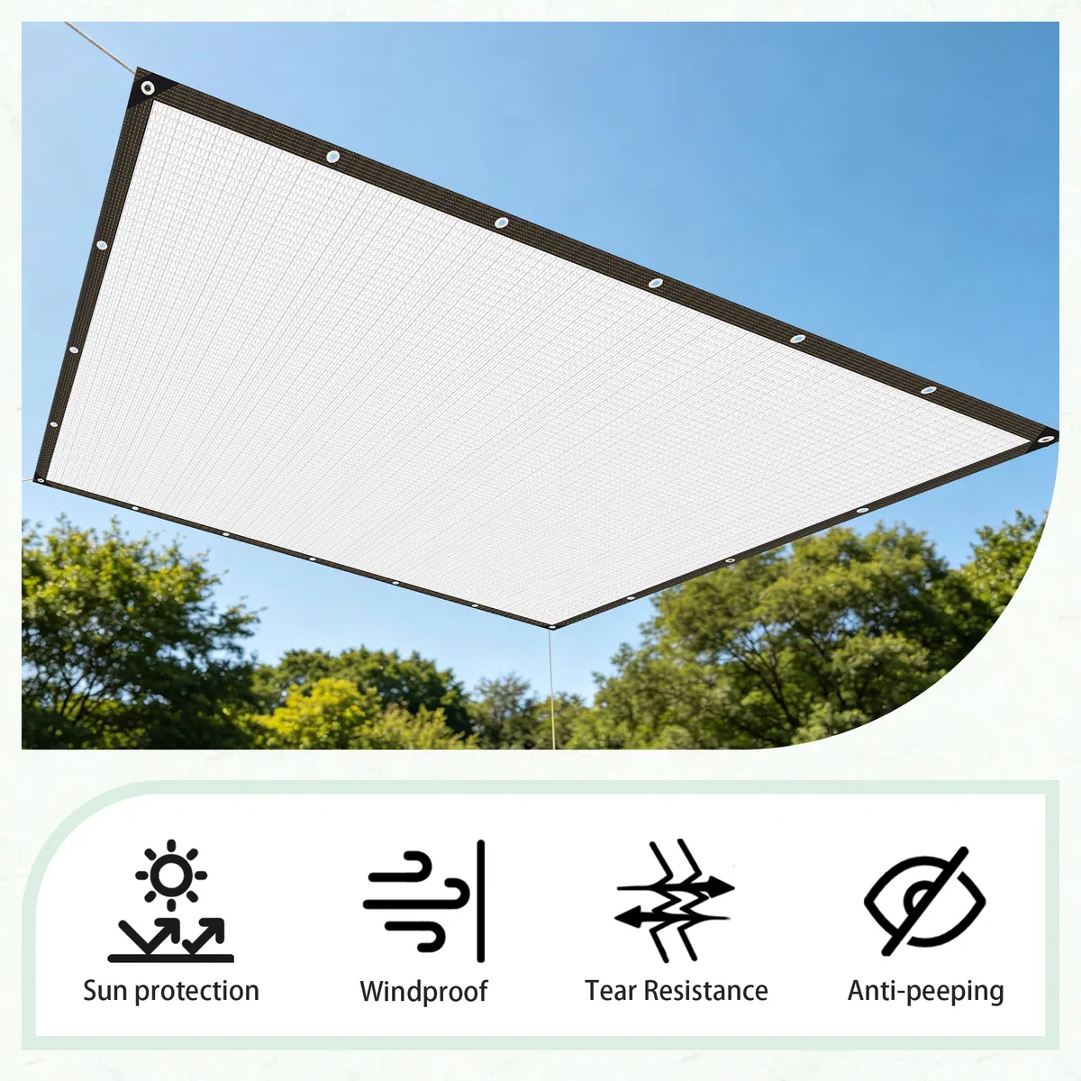 Aluminiowa Tkanina Zacieniająca Z Przelotkami 370 x 740 cm Wiele Rozmiarów Aluminiowa Siatka Kloszowa Z Przelotkami Do Pergoli Patio, Szklarni, Markizy Okiennej Samochodu, Srebro
