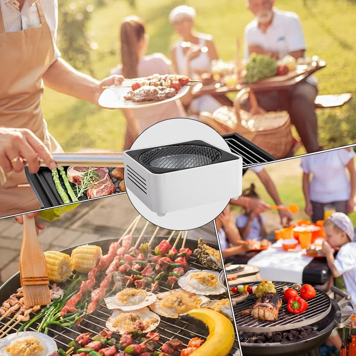 Grille Węglowe Kompaktowy Grill Ogrodowy Przenośna Kuchenka BBQ | Mini Grill Prasowarka BBQ Do Ogrodu Kempingu Plaży Domu Pikniku Podróży I Gotowania Wewnątrz I Na