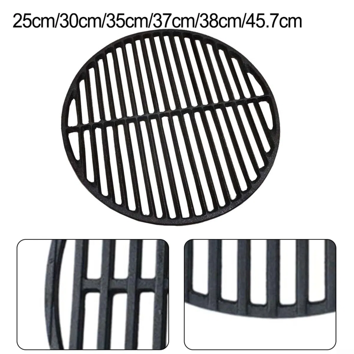 Wytrzymały okrągły żeliwny ruszt do grillowania na węgiel drzewny / gazowy łatwy do czyszczenia kratka do gotowania dostępna w rozmiarach 25 cm - 45,7 cm, idealny do grillowania na świeżym powietrzu