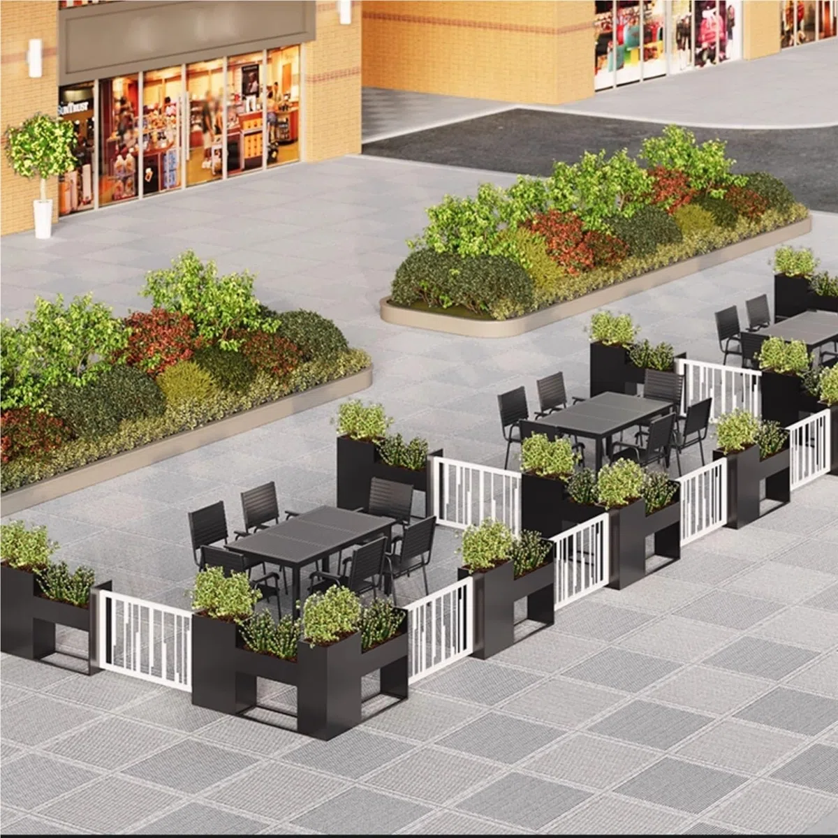 podniesiona donica Zewnętrzny dekoracyjny płot oddzielający przestrzeń | Nadaje się do sklepu z herbatą mleczną i restauracji(XS)