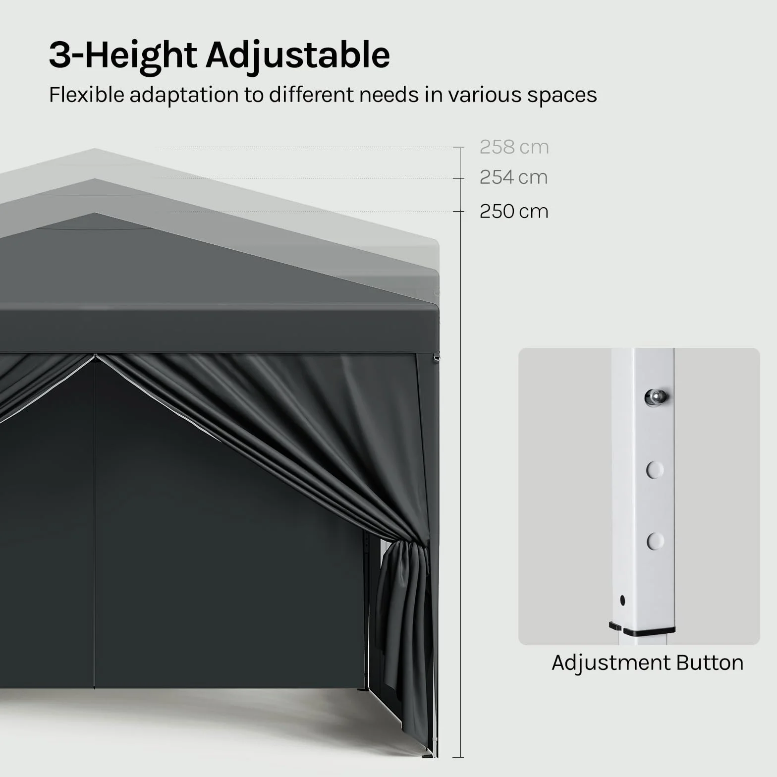 WOLTU Pawilon Pop-up 3x3 m wodoszczelny składany antracyt