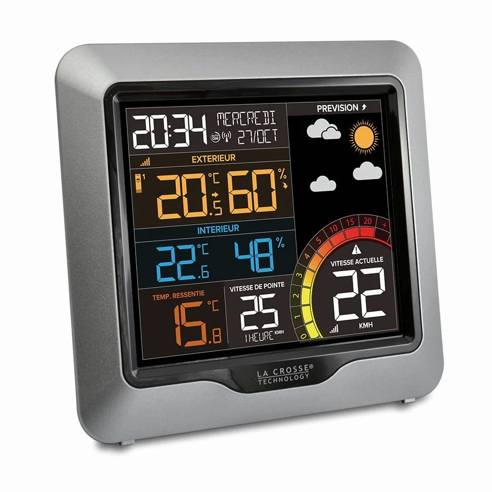 La Crosse Technology - WS6861 Kolorowa stacja pogodowa z anemometrem - srebrna