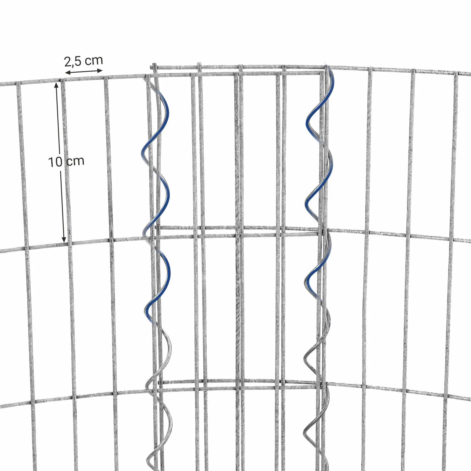 SONGMICS gabion, okrągły, kosz gabionowy, metalowy kosz na kamienie, siatka o małych oczkach 2,5 x 10 cm, ogrodzenie z drutu ze stali ocynkowanej, nierdzewne, 90 x 80 cm (Ø x W), srebrny GGB879
