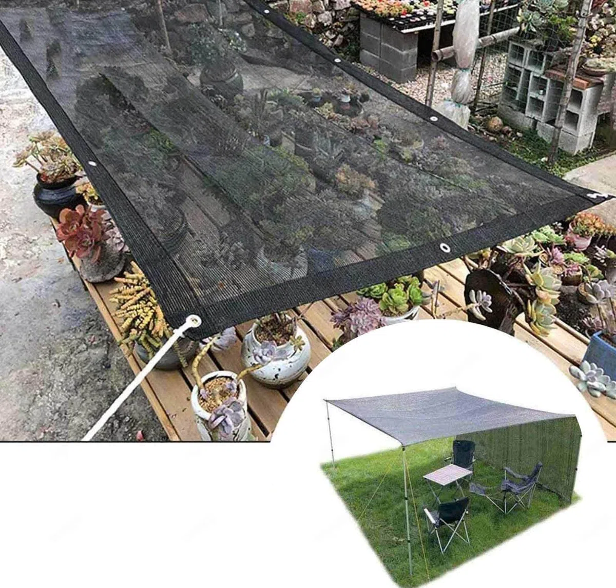 Czarny żagiel przeciwsłoneczny 4 x 5 m – 90% ochrona przed promieniowaniem UV, oddychająca tkanina, idealna na patio na zewnątrz, do ogrodu, balkonu, tarasu i dziedzińca – wzmocnij swoją aktywność na