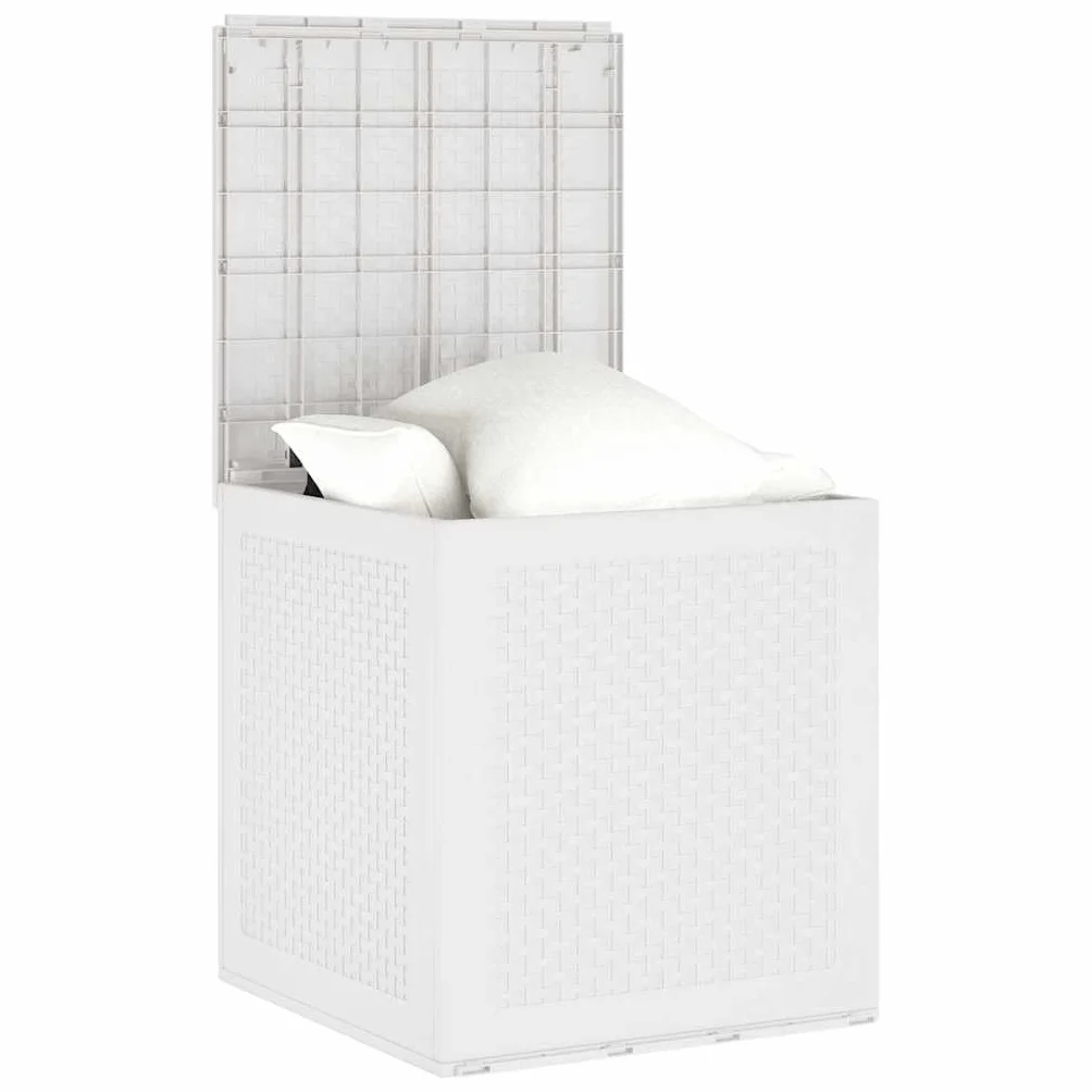 vidaXL Skrzynia do przechowywania Biały 55 x 53 x 57 cm polipropylen | Sporo przestrzeni na Twoje zewnętrzne rzeczy, Materiały odporne na UV i wodoodporne, Nowoczesny, płaski,