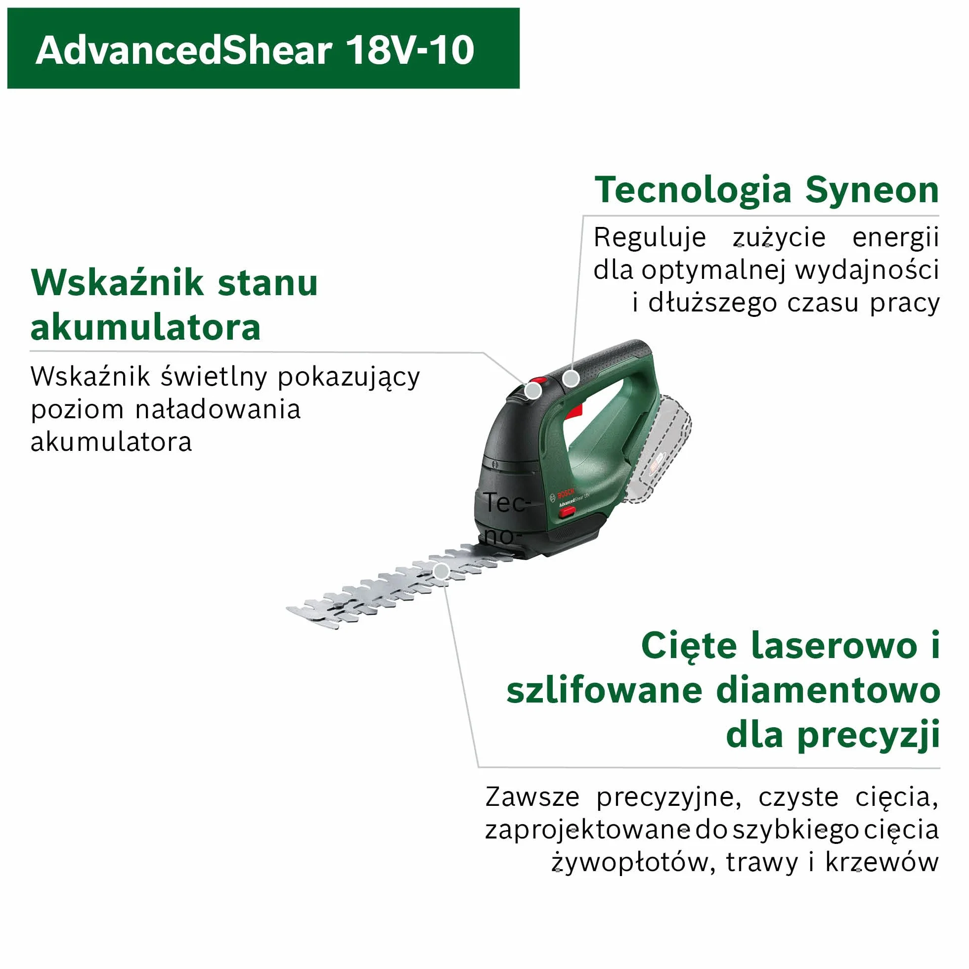 Bosch AdvancedShear 18V-10 Nożyce do trawy 18V 2.0 Ah 85 m²
