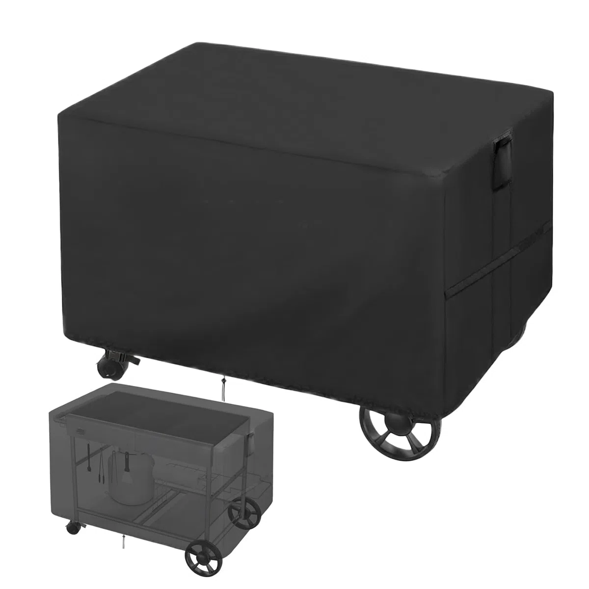 Pokrywa grillowa, osłona bagażnika, tkanina Oxford Wodoodporna tarcza | przeciwpyłowa z uchwytami 51,18 x 25,2 x 31,1 do sprzętu BBQ, gotowania trawnika, entuzjastów, podwórka, patio, talii