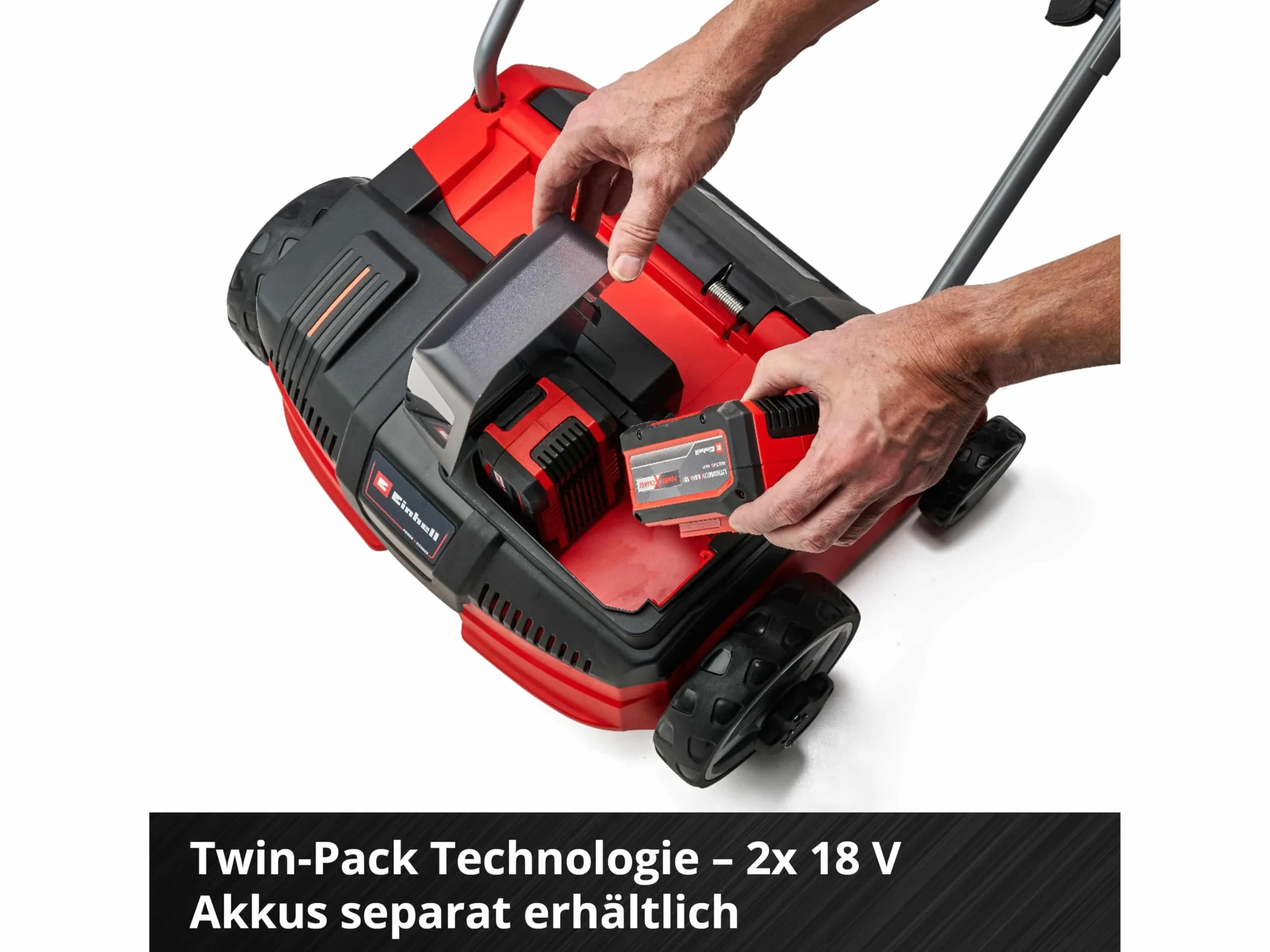 Einhell Wertykulator akumulatorowy GC-SC 36/31 Li-Solo Power X-Change (litowo-jonowy, 36 V, szerokość robocza 31 cm, rolka nożowa z łożyskiem kulkowym z 8 nożami, bez akumulatora i ładowarki)