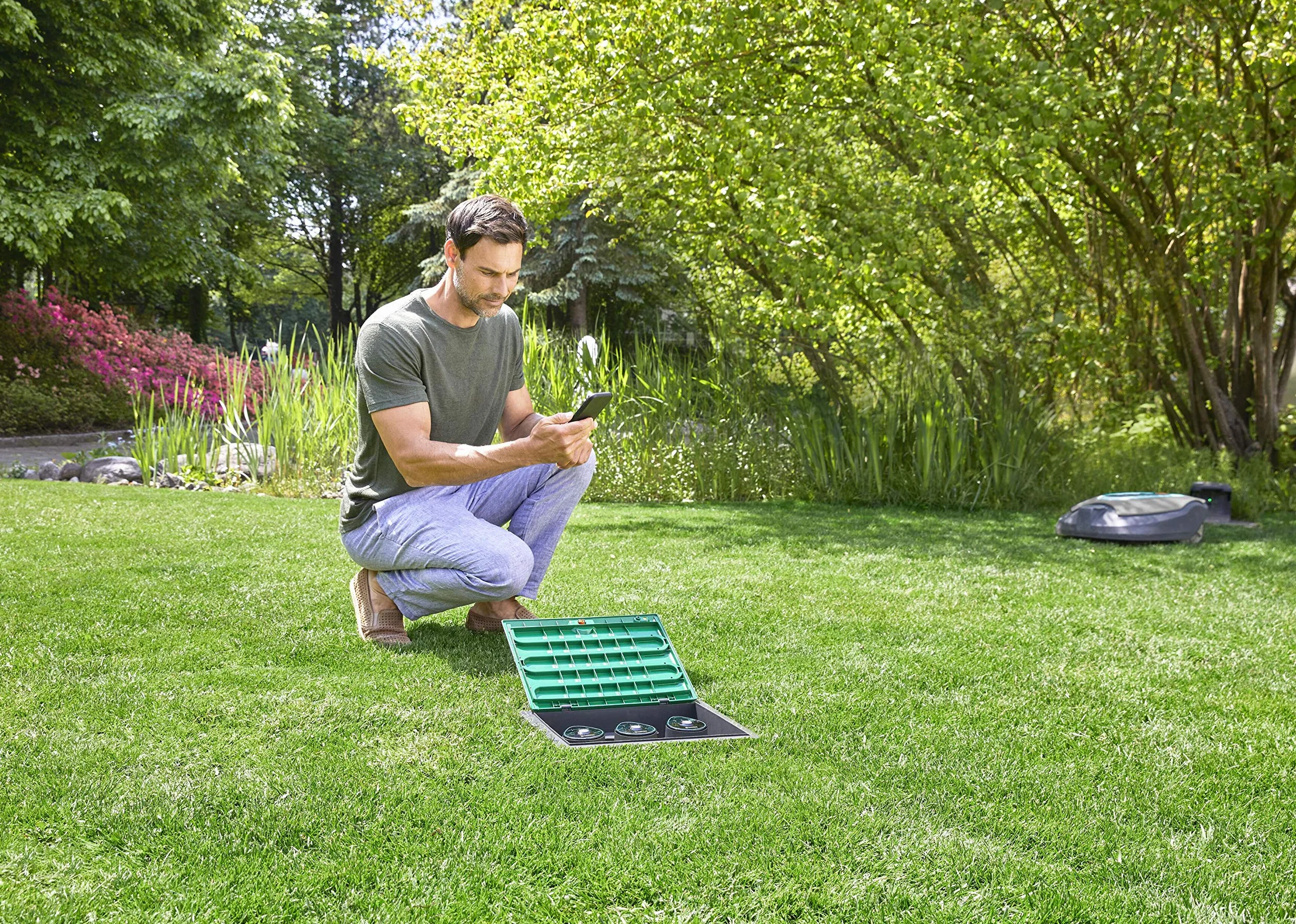 Gardena zawór do nawadniania 9 V Bluetooth: Sterownik nawadniania programowalny za pomocą aplikacji Bluetooth, zasięg do 10 m, 6 niezależnych harmonogramów (01285-20)