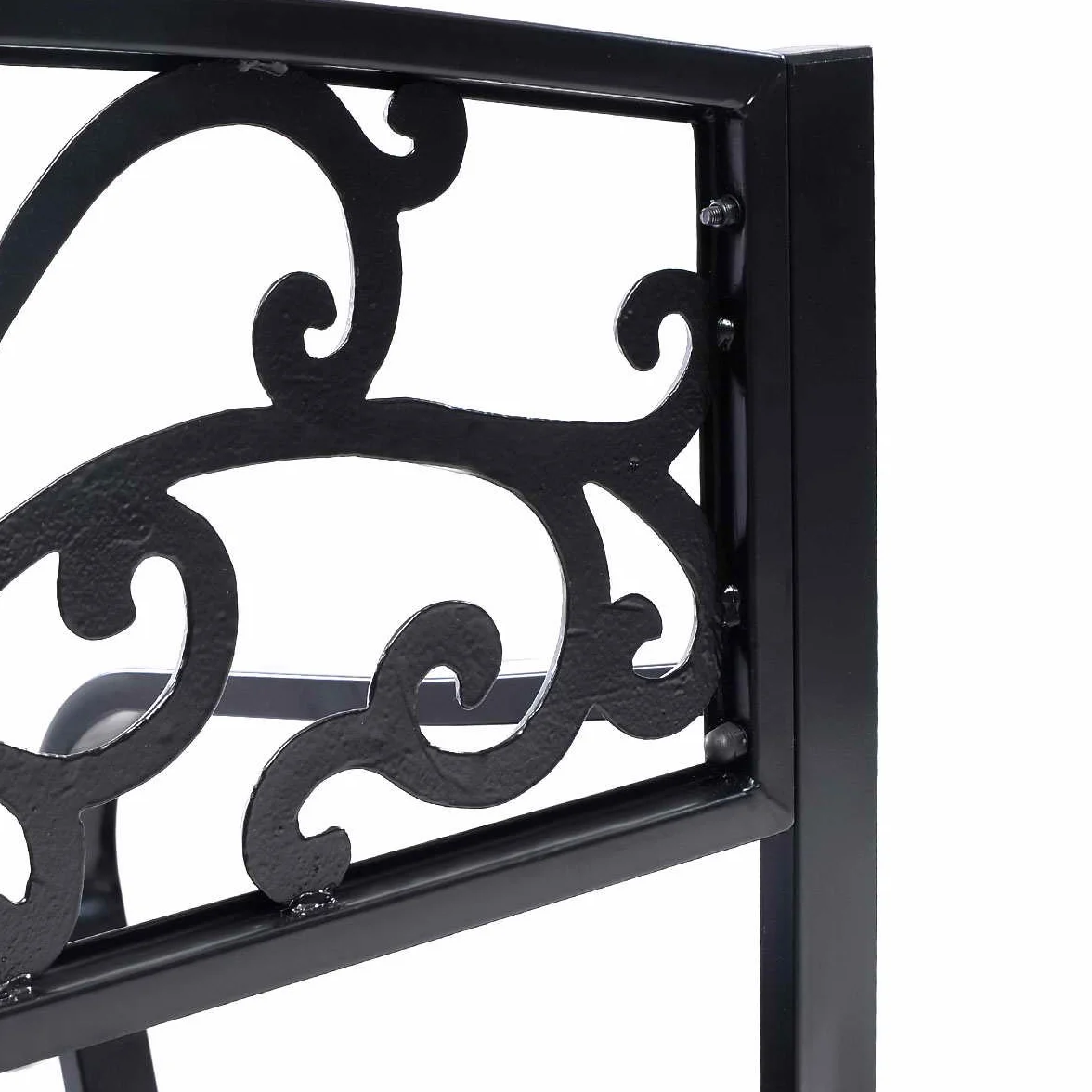 COSTWAY Ławka ogrodowa metalowa żeliwna 2-3 osobowa z oparciem i podłokietnikami 127 x 60 cm