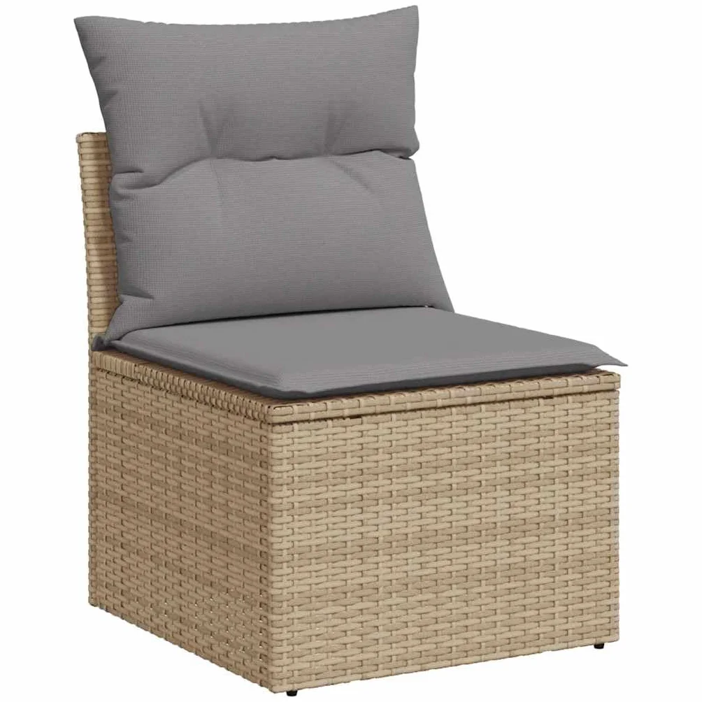 vidaXL 2-cz. sofa ogrodowa z poduszkami, beżowy, rattan PE i akacja, kanapa ogrodowa, zestaw wypoczynkowy, kanapa do ogrodu, kanapa modułowa