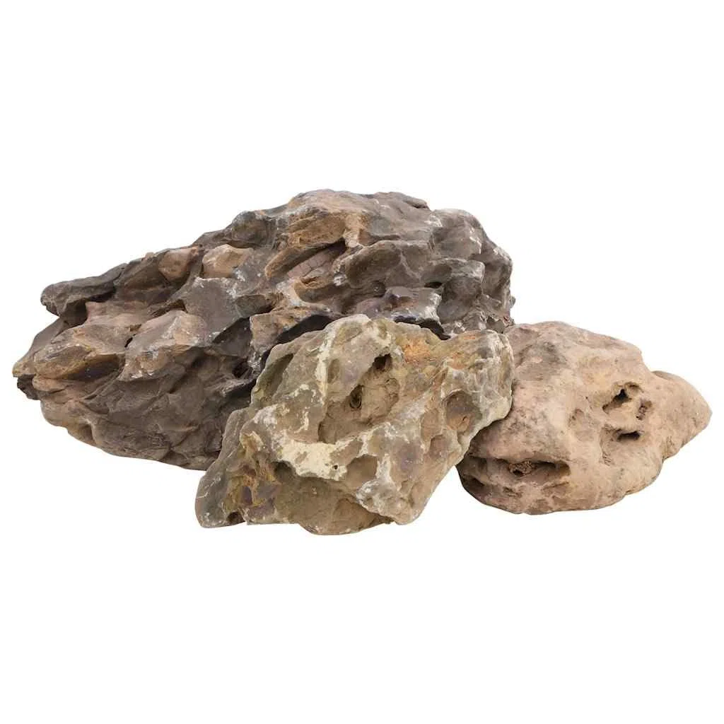 Kamienie smocze 25 kg, szary, kamień naturalny do akwarium, dekoracja, ornament, skała, jaskinia, kryjówka, 10-40 cm, neutralna dla wody, do aquascaping terrarium i mikro kształtowania