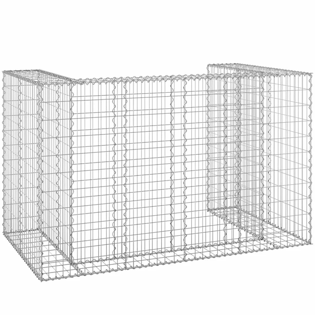 vidaXL Gabionowa osłona do koszy na śmieci, stal, 180x100x110 cm, osłona kosza na śmieci, osłona do kosza na śmieci, gabion, osłony koszy na śmieci