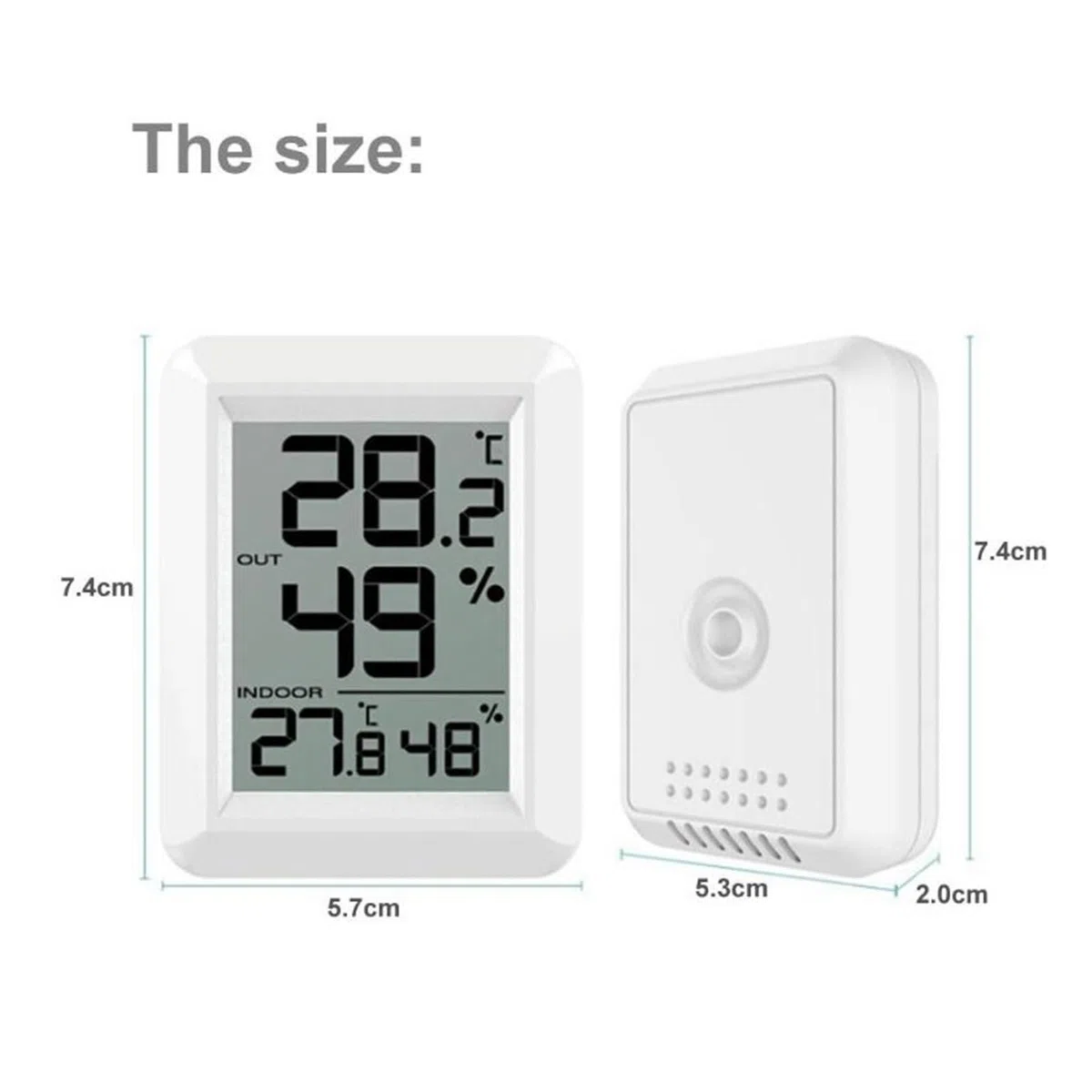 Termometr Elektroniczny Mini Cyfrowa Bezprzewodowa Higrometr Stacja Pogodowa LCD Cyfrowy Termometr Stacja Meteorologiczna Dla Domu Dokładne Pomiary(FT0423 2PCS)