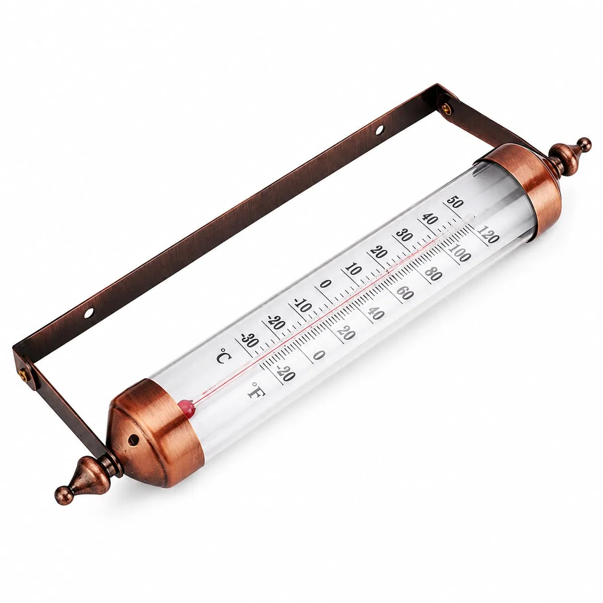 MUMTOP Termometr zewnętrzny ze stali, regulowany kąt, 25,4 cm, czytelny