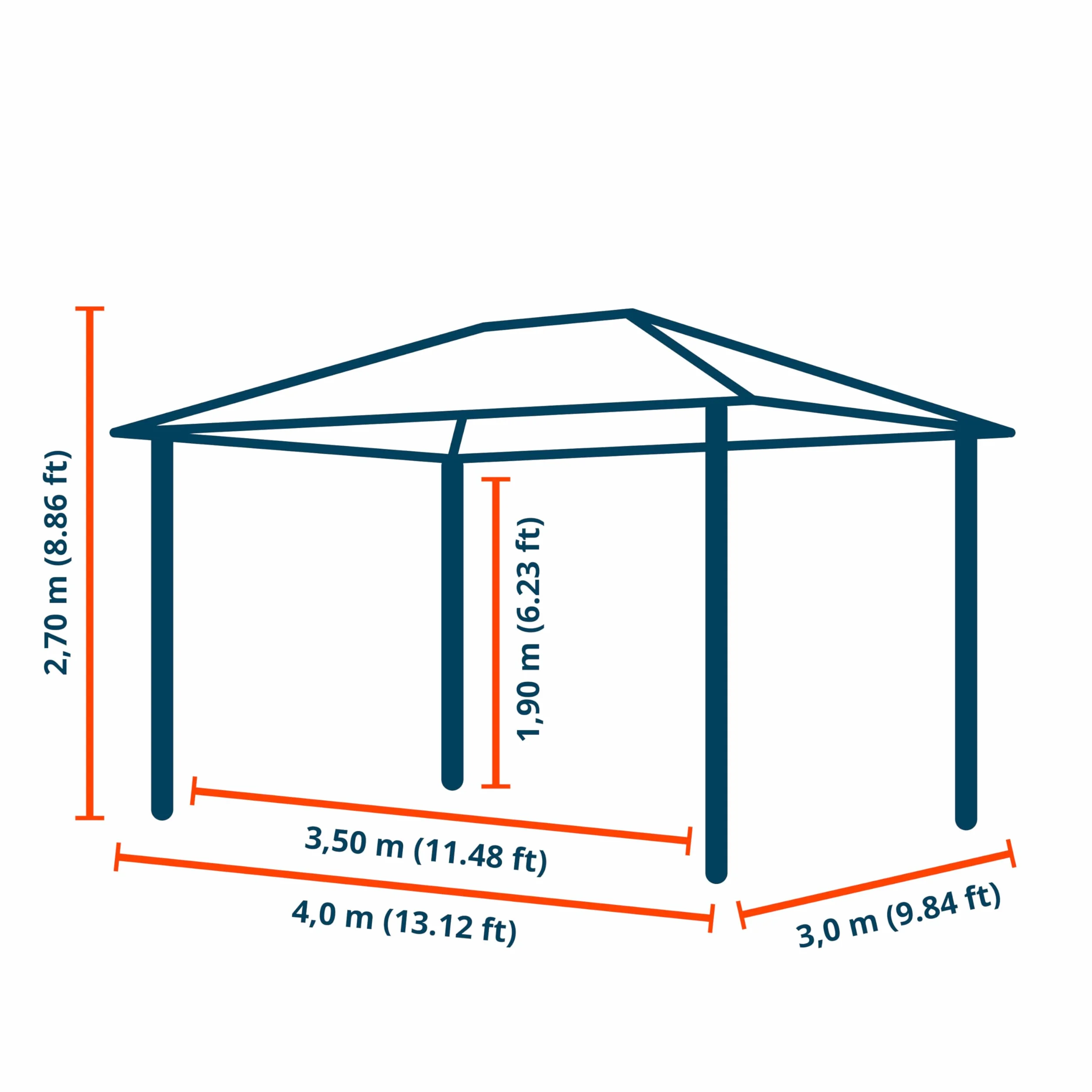 Pawilon ogrodowy 3x4 m pawilon ALU Deluxe z 4 częściami bocznymi namiot imprezowy w kolorze brązowy