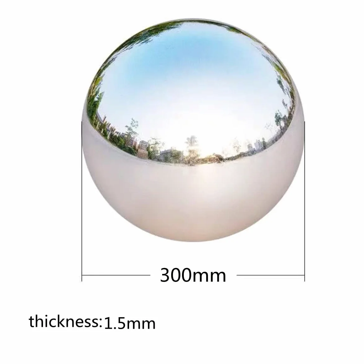 Stal nierdzewna Kula Półkula 304 300mm x 1.5mm Dekoracja Domu Ogrodu