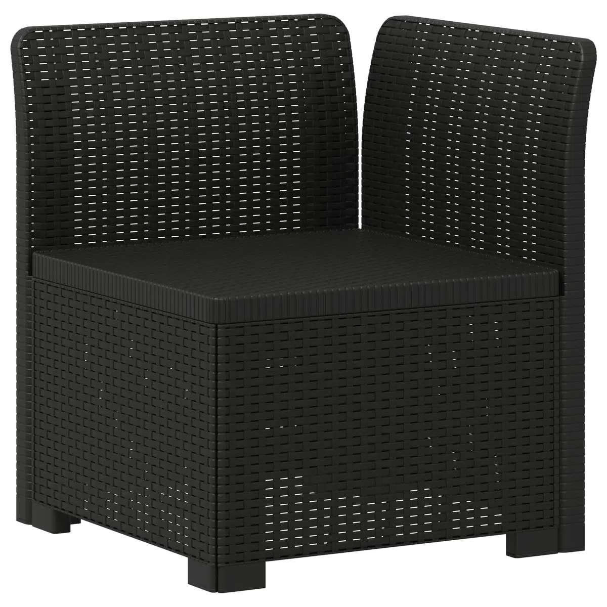 Hothingwell 5-osobowa sofa ogrodowa Polipropylen Antracyt | Modne oparcie Poly Rattan, odporne na warunki atmosferyczne, łatwa pielęgnacja, na balkon taras