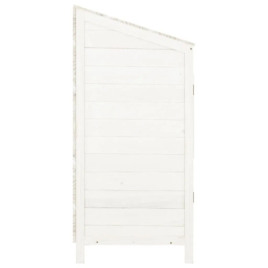 Biała szopa ogrodowa, wytrzymała, do przechowywania jodły, z litego drewna, odporna na warunki atmosferyczne, do ogrodu, 55 x 52 x 112 cm