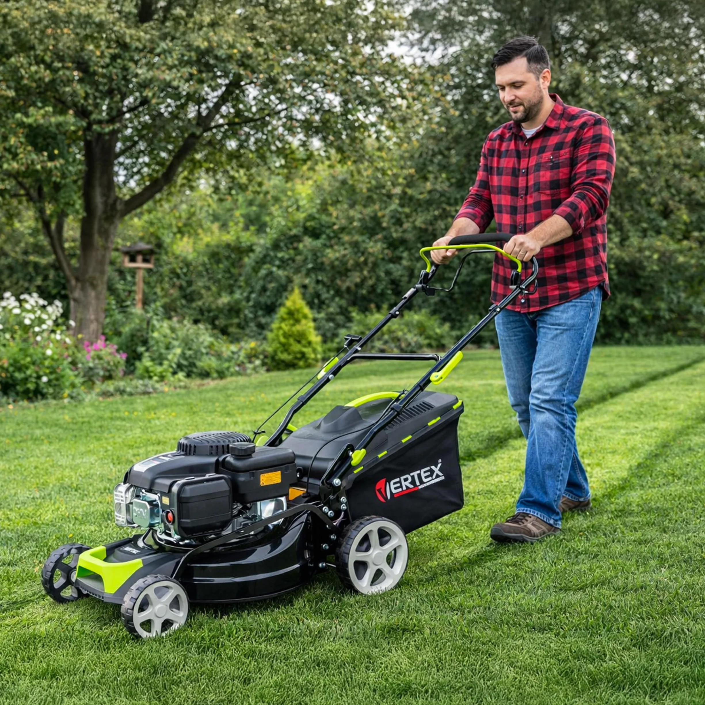 Kosiarka Spalinowa Loncin 2,4 kW 406 mm Szerokość Robocza 8 Poziomów Koszenia