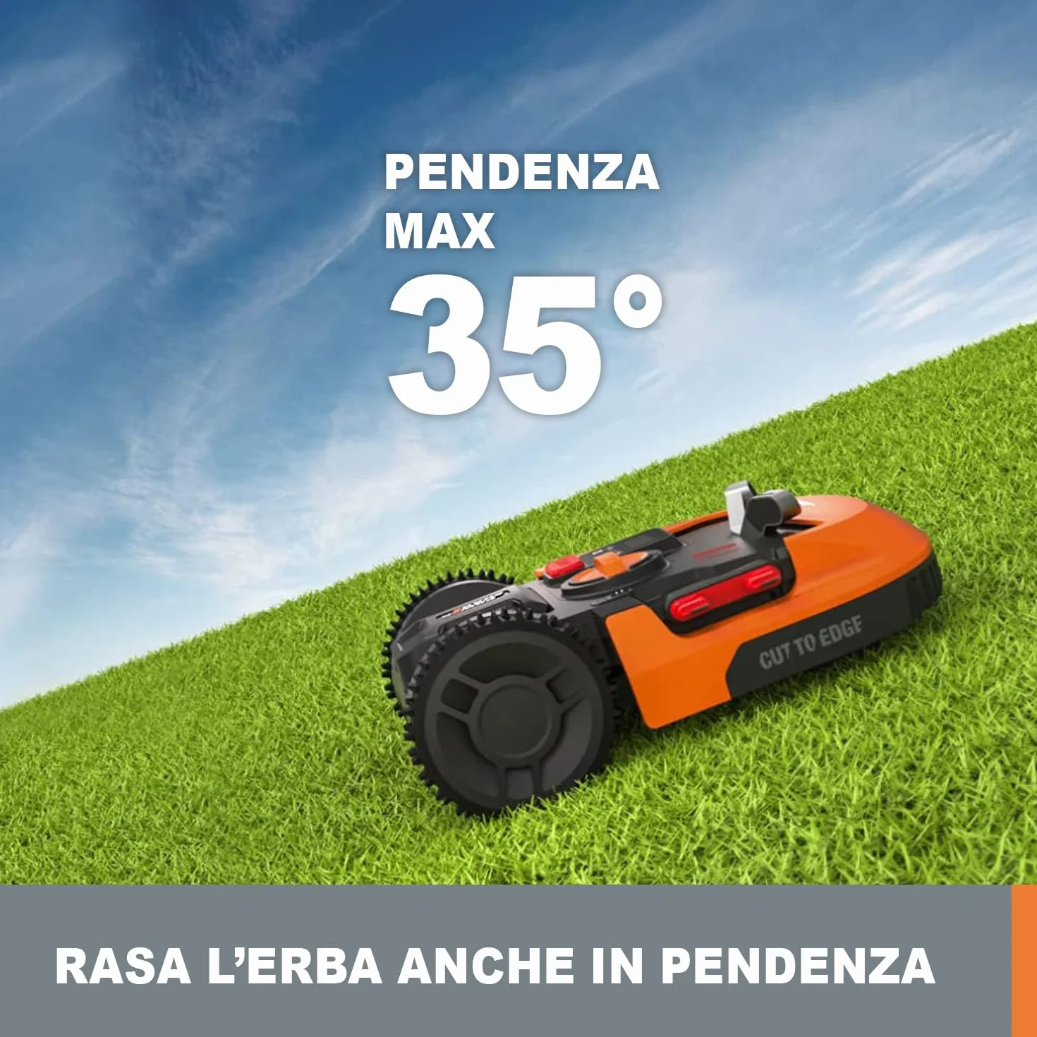 WORX WR169E Robot Landroid Classic kosiarka do trawy z ogranicznikiem przewodowym do ogrodów do 300 m² - nawigacja AIA, sterowanie aplikacją, Wi-Fi, Bluetooth - cięcie na krawędzi, szerokość cięcia 16