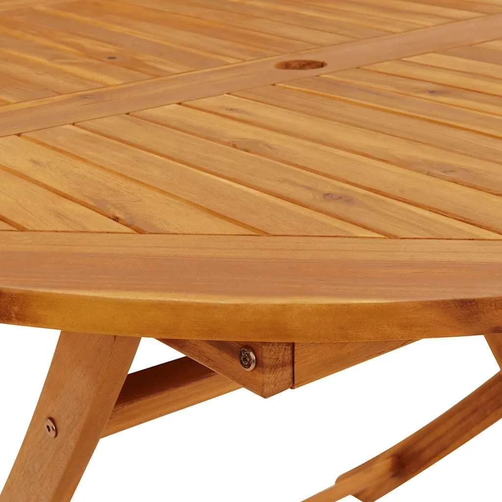 vidaXL Składany stół ogrodowy, 110 cm, lite drewno akacjowe, stolik ogrodowy, drewniany stół bistro
