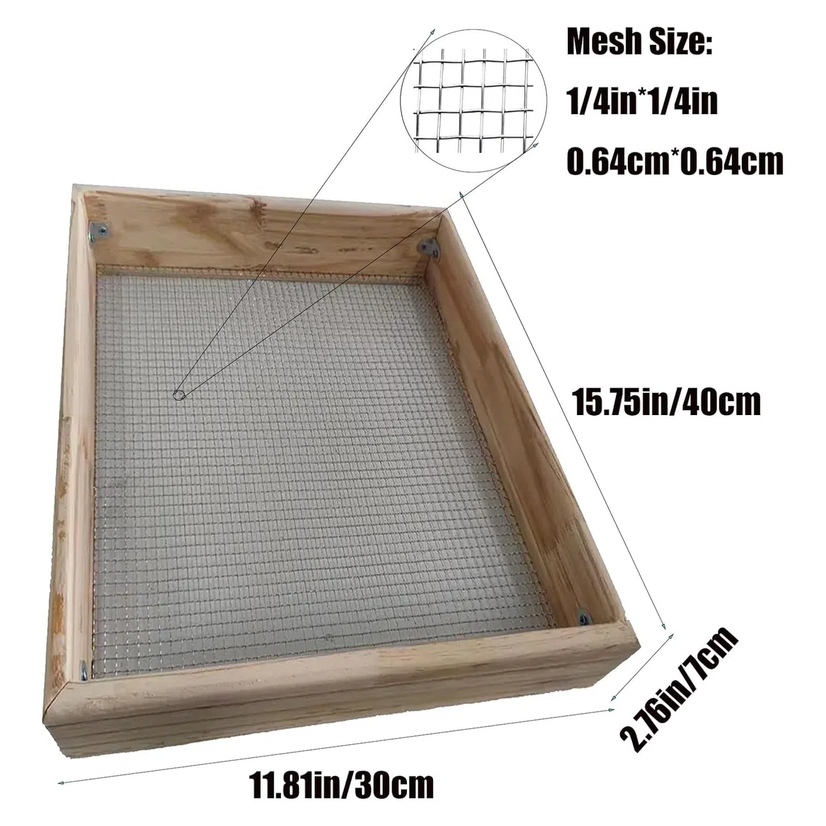 30 x 40 cm sitko ogrodowe tradycyjne drewniane zagadki gleby ręczne narzędzie do kompostowania przesiewania gleby i kamieni niezbędny sprzęt ogrodniczy z siatki