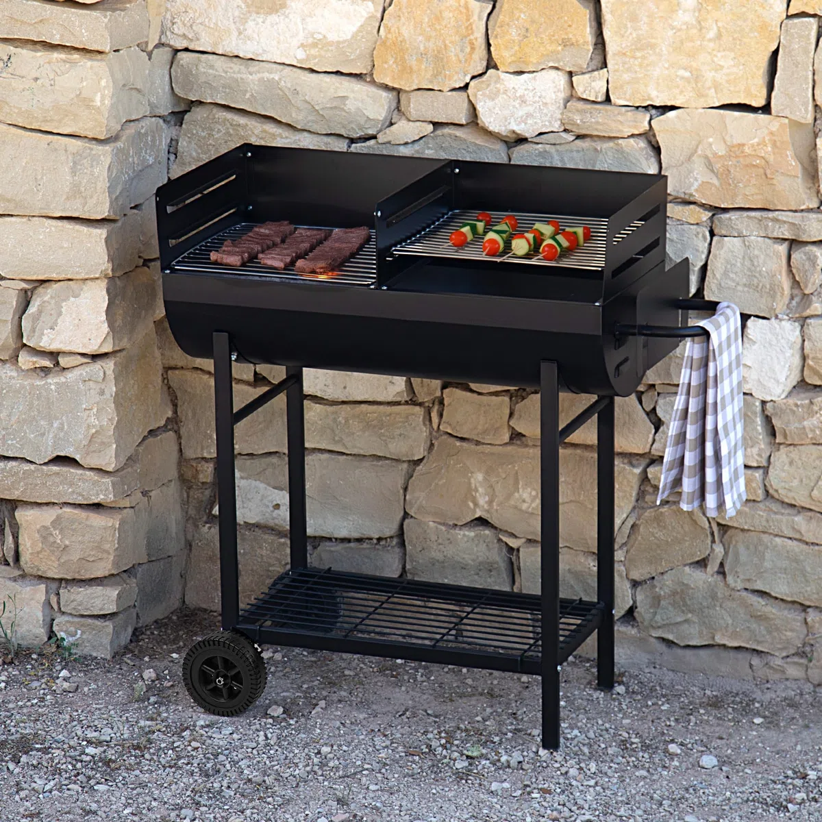 AKTIVE 52809 grill węglowy z podwójnym grillem