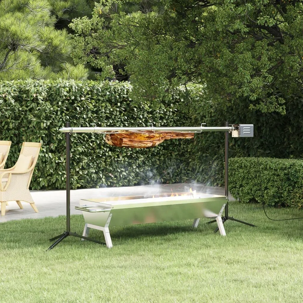 vidaXL Automatyczny rożen silnikowy, stal nierdzewna, 150x46,5x82,5 cm