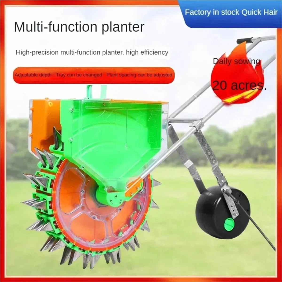 Wielofunkcyjne Sadzarka Ręczne rozsiewacze nasion Orzeszki ziemne Sorgo Proso Rzepak Mały siew i nawożenie Uniwersalny precyzyjny siewnik(Plant spacing 8.5CM)