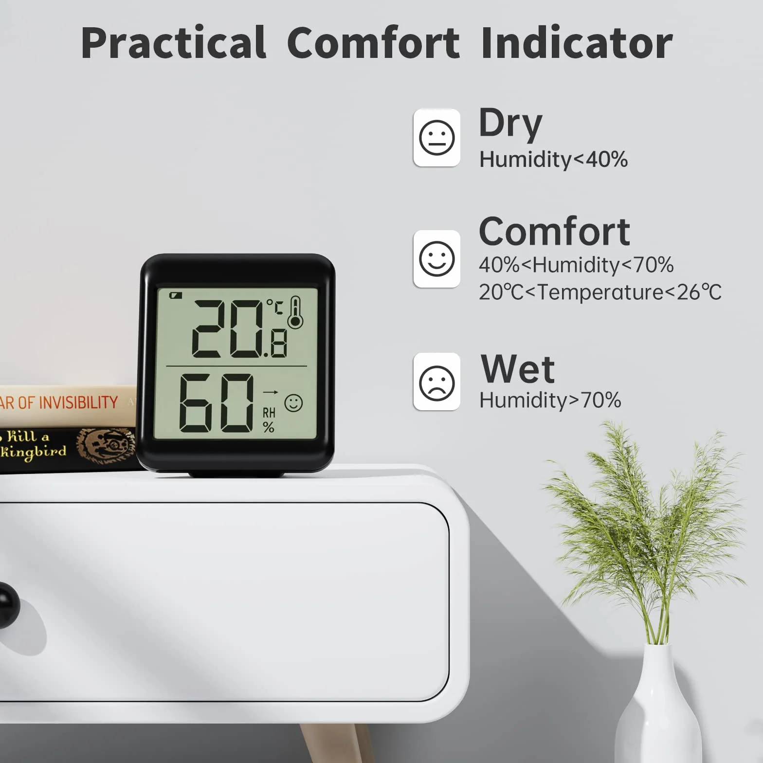 3 szt. Cyfrowy termometr higrometr wewnętrzny mini termohigrometr miernik termohigrometr pomiar temperatury i wilgotności w domu Pomiar środowiska domowego