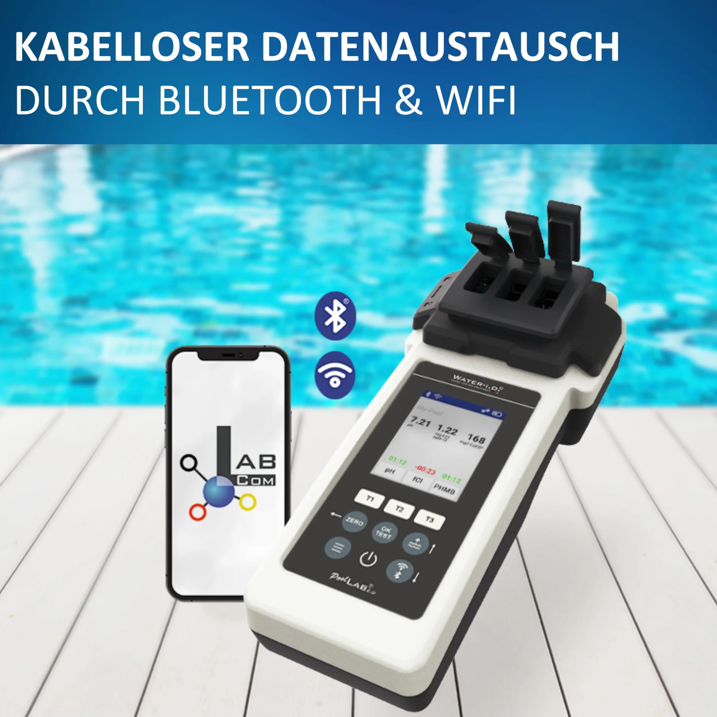 PoolLAB 2.0 Special Edition fotometr tester wody do basenów Bluetooth WLAN miernik chloru pH fenolu czerwonego